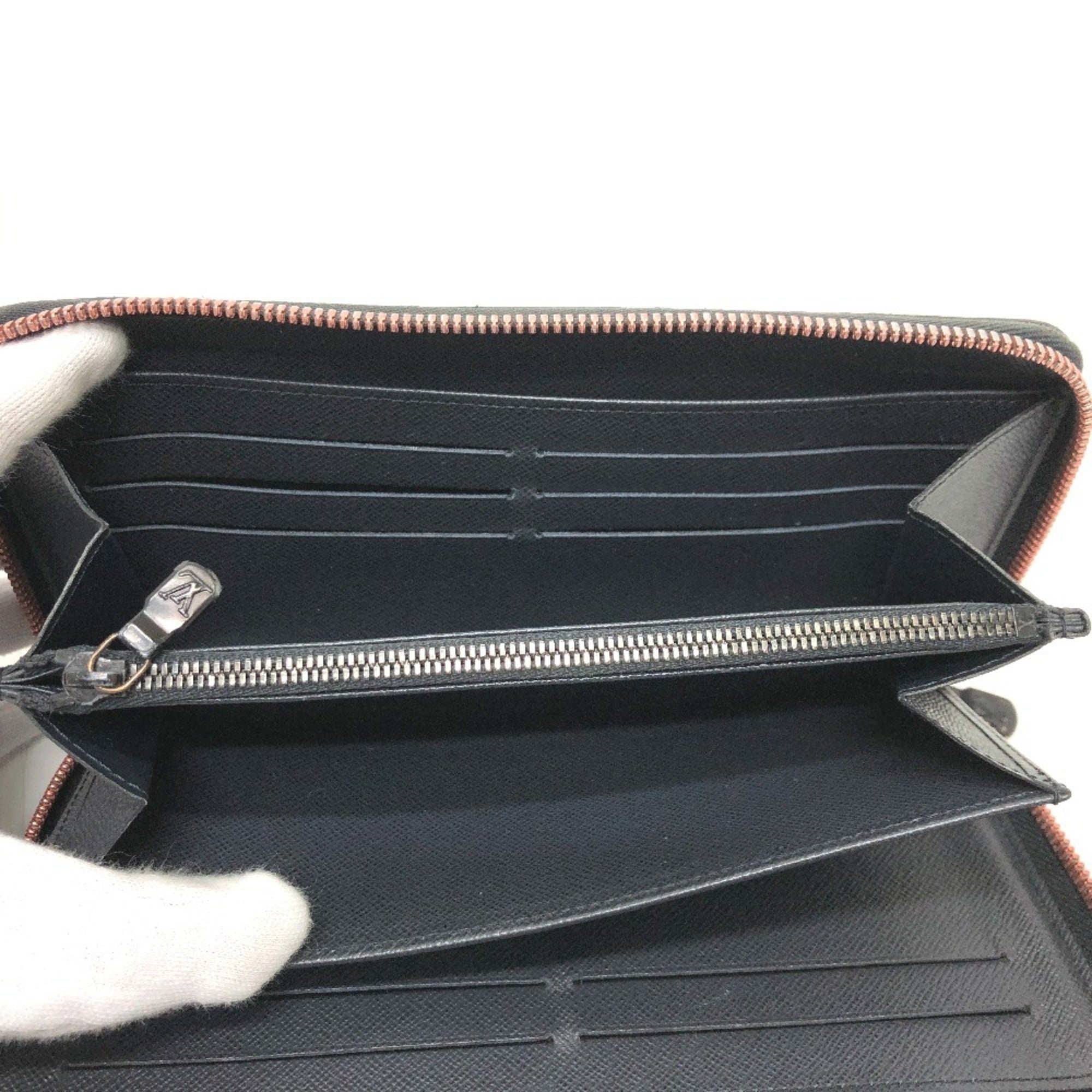 Louis Vuitton Black Navy Red Color Canvas Long Wallet (Bi-Fold) (Pre-Owned)