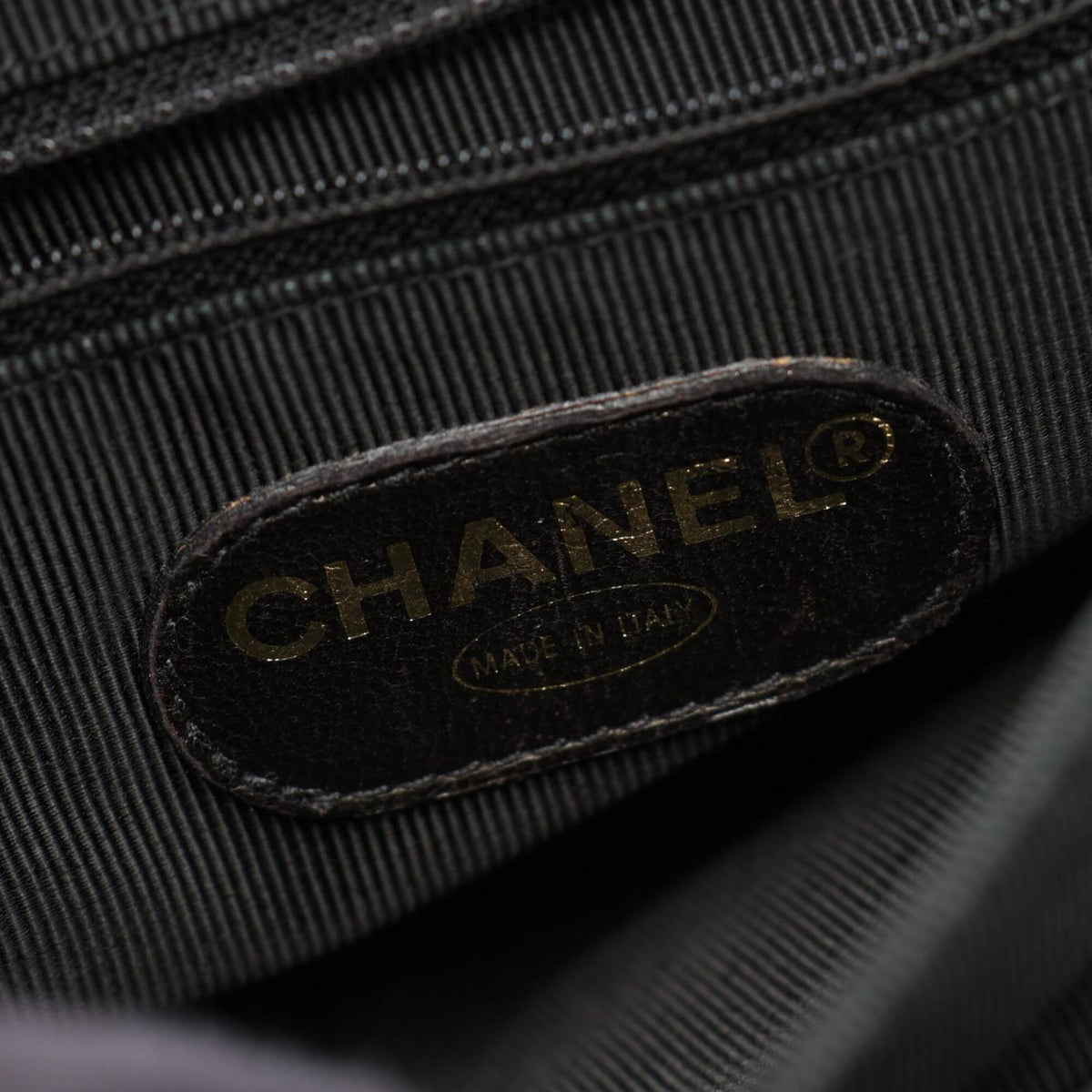 Chanel Black Grained Calfskin Backpack Handbag (Pre-Owned)