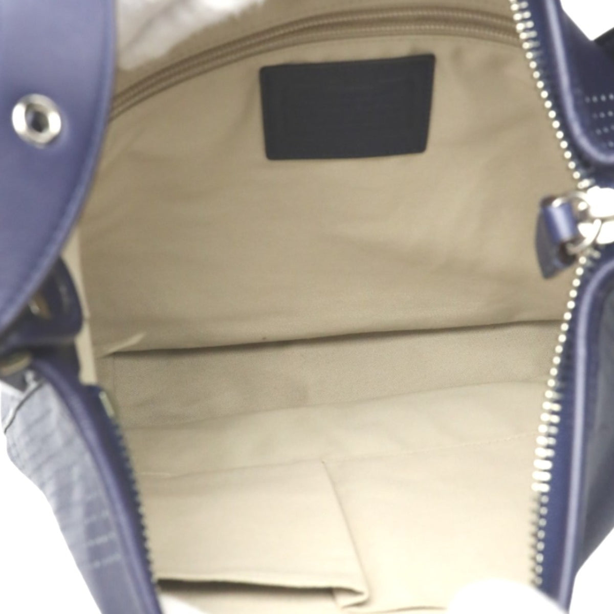 Coach Navy Leather Shoulder Bag (Pre-Owned)