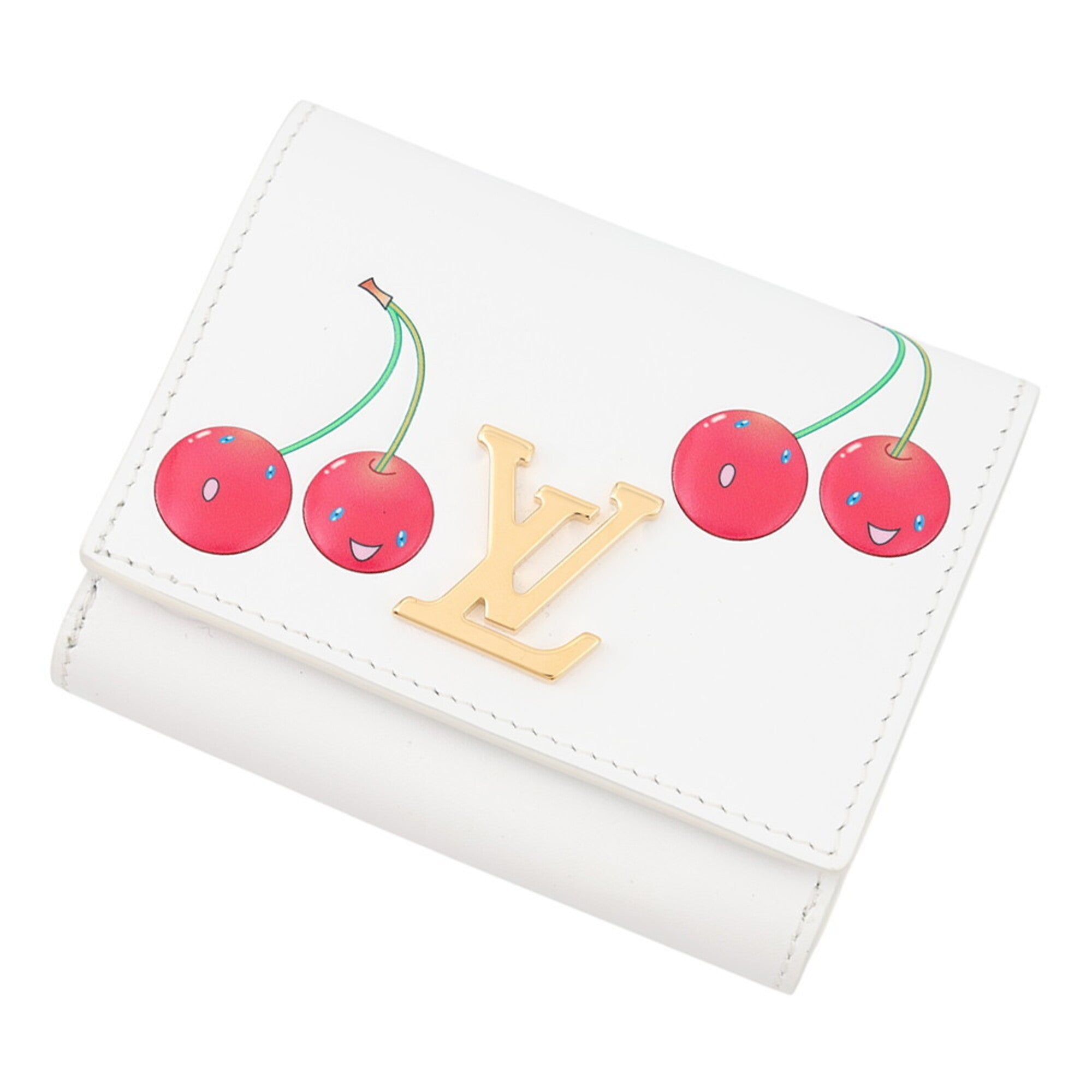 Louis Vuitton White Leather Wallet (Bi-Fold) (Pre-Owned)