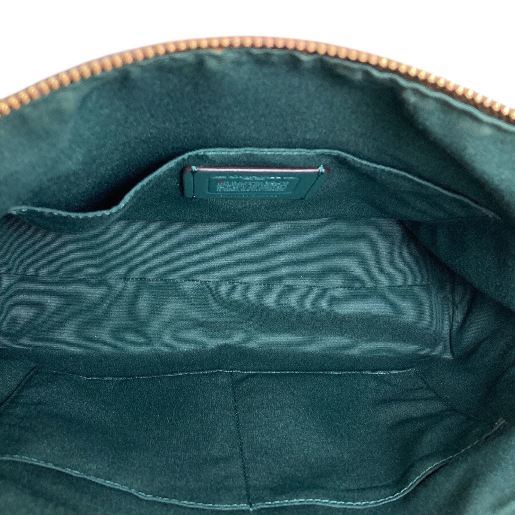 Coach Brown Green Leather Tote Bag (Pre-Owned)