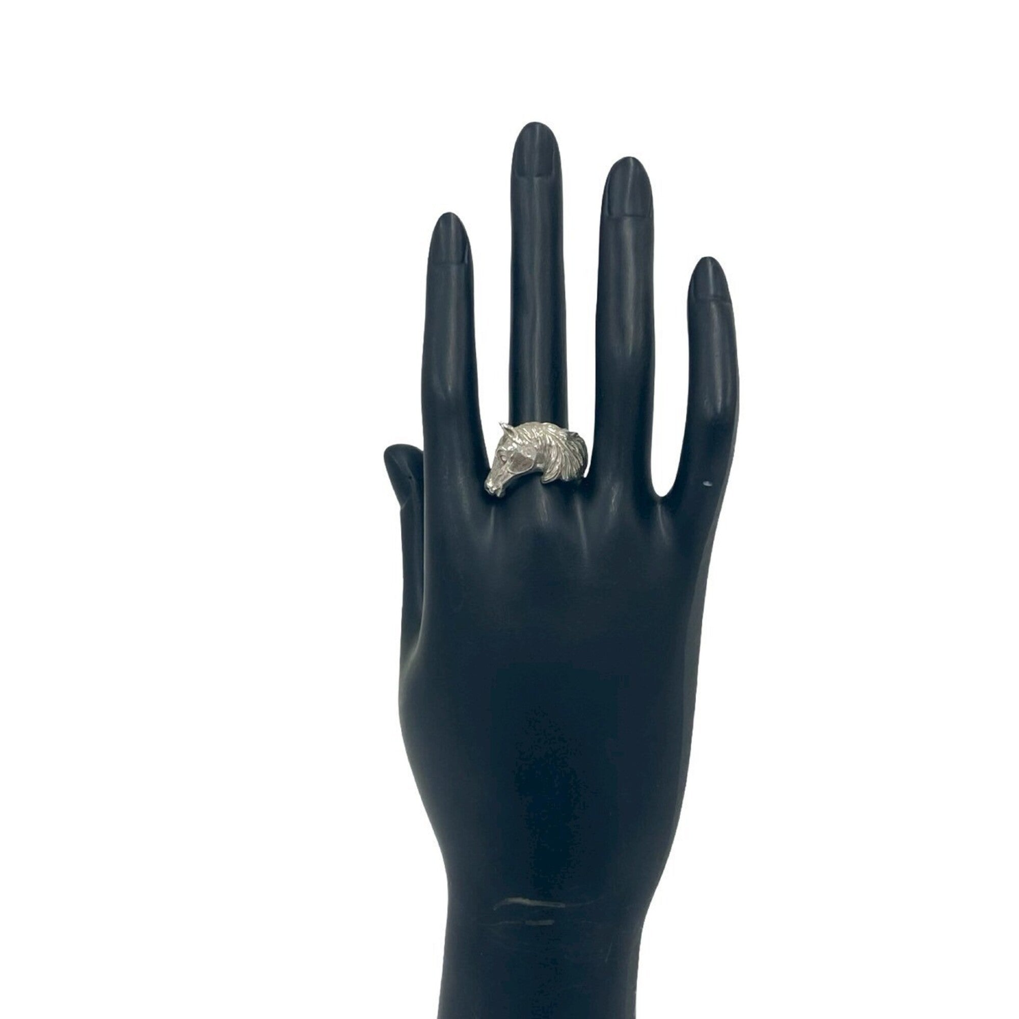 Hermes Silver Silver Band Ring (Pre-Owned)