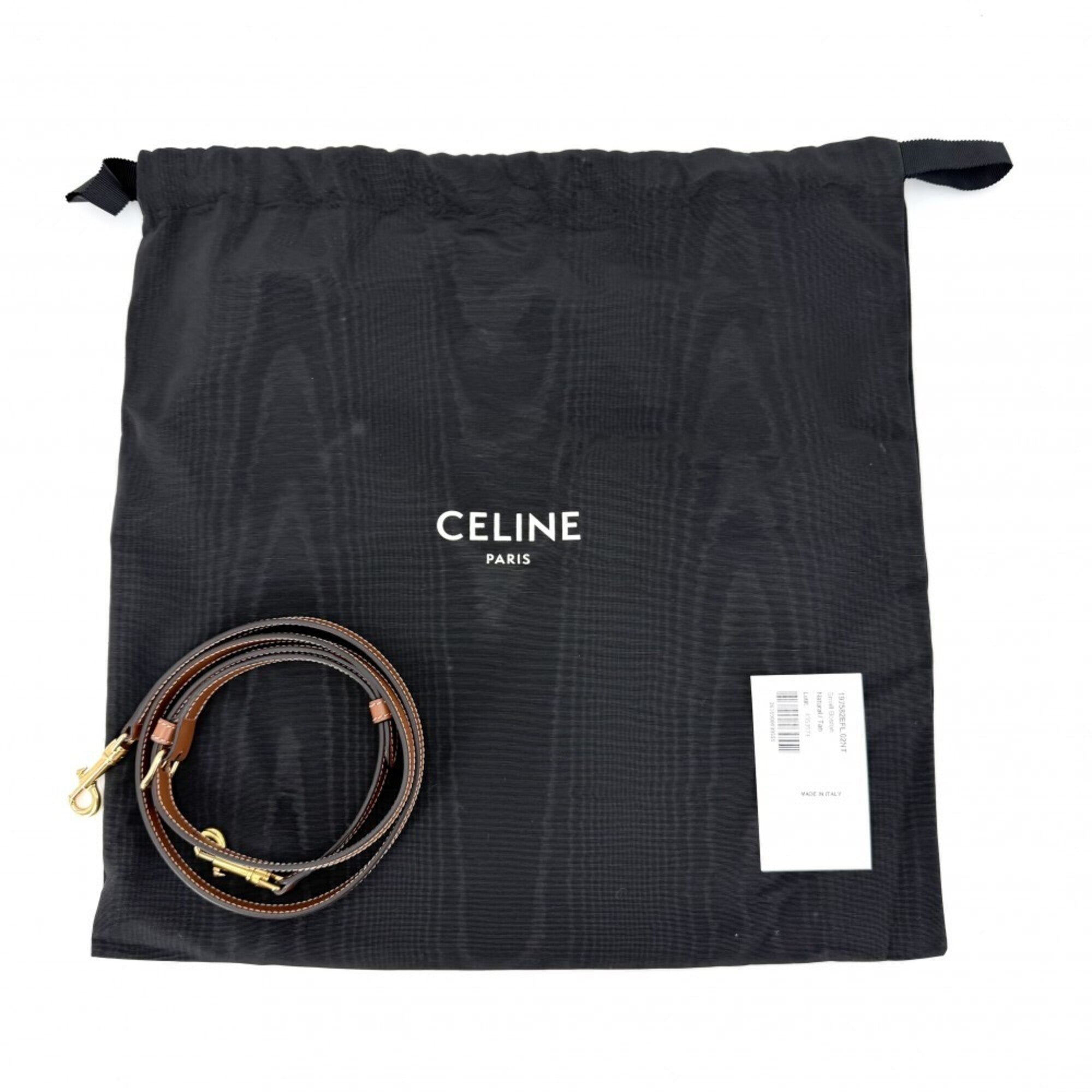 Celine Beige Brown Canvas Leather Shoulder Bag (Pre-Owned)