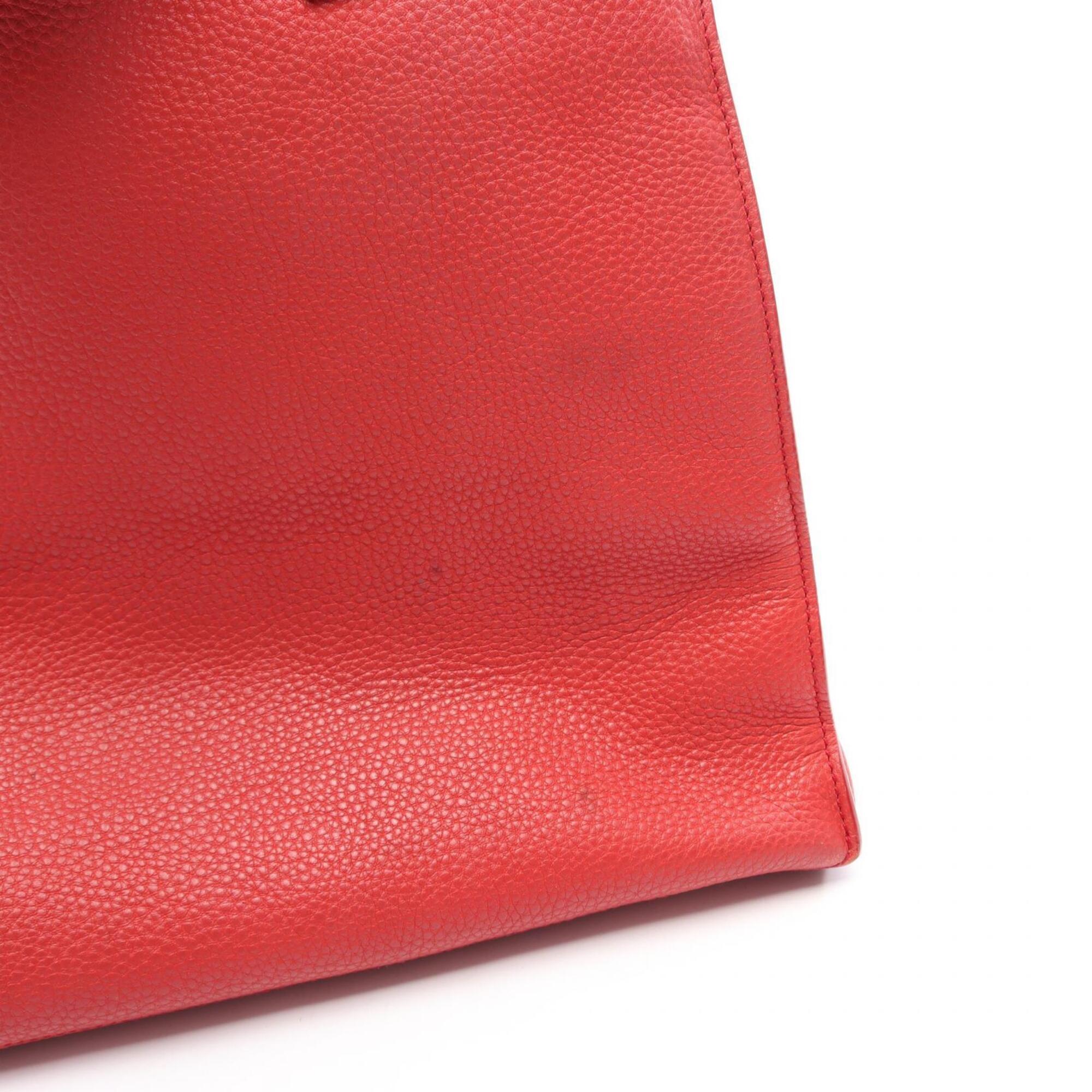 Miu Miu Red Color Leather Handbag Tote Bag (Pre-Owned)