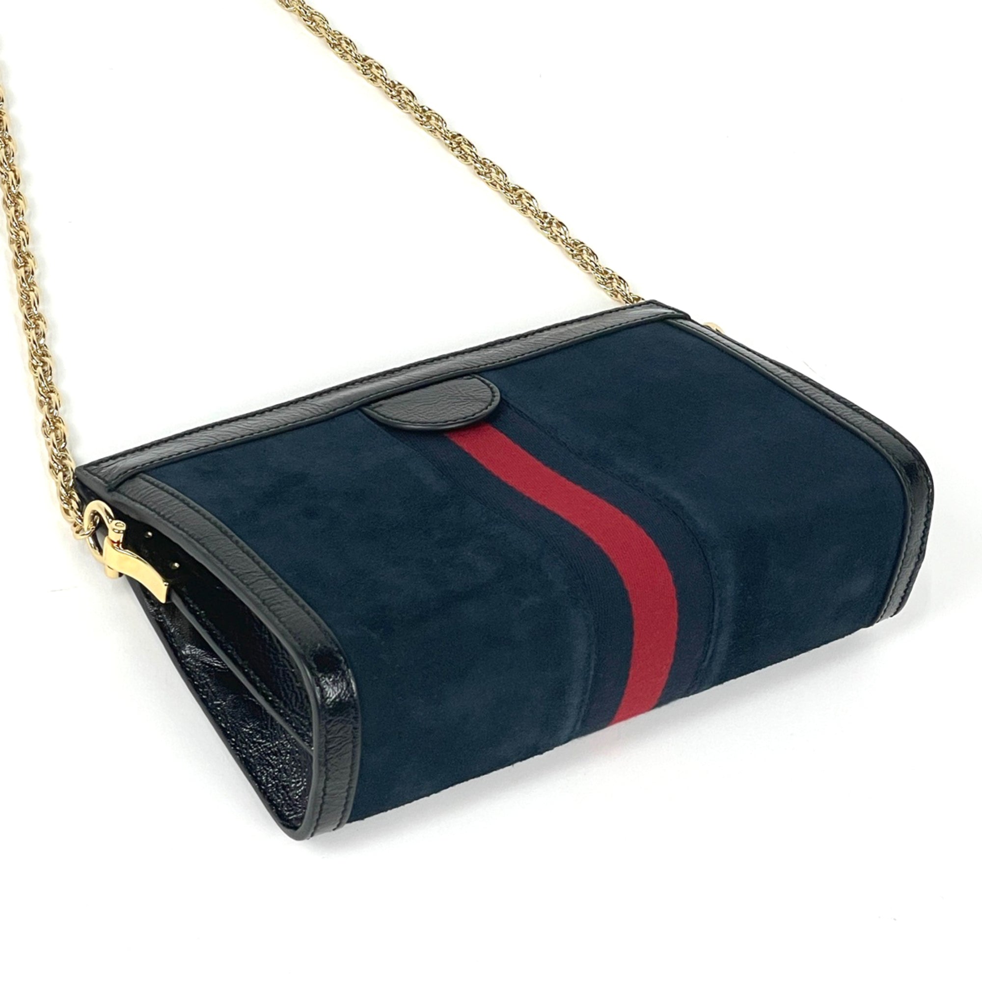 Gucci Navy Suede Shoulder Bag (Pre-Owned)