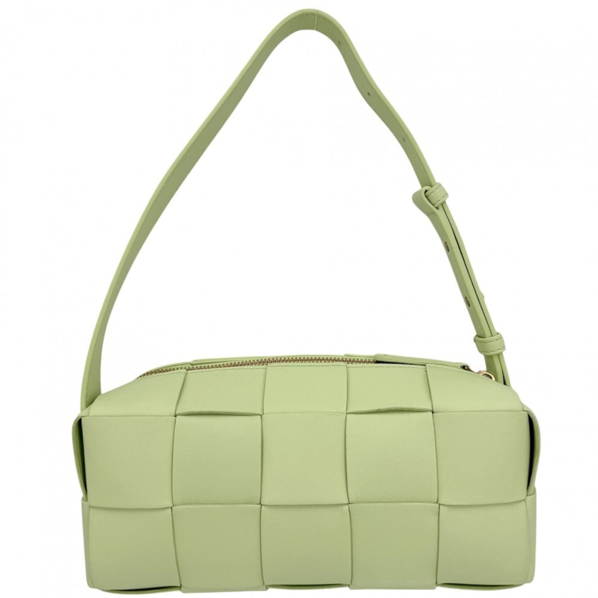 Bottega Veneta Light Green Leather Handbag Shoulder Bag (Pre-Owned)