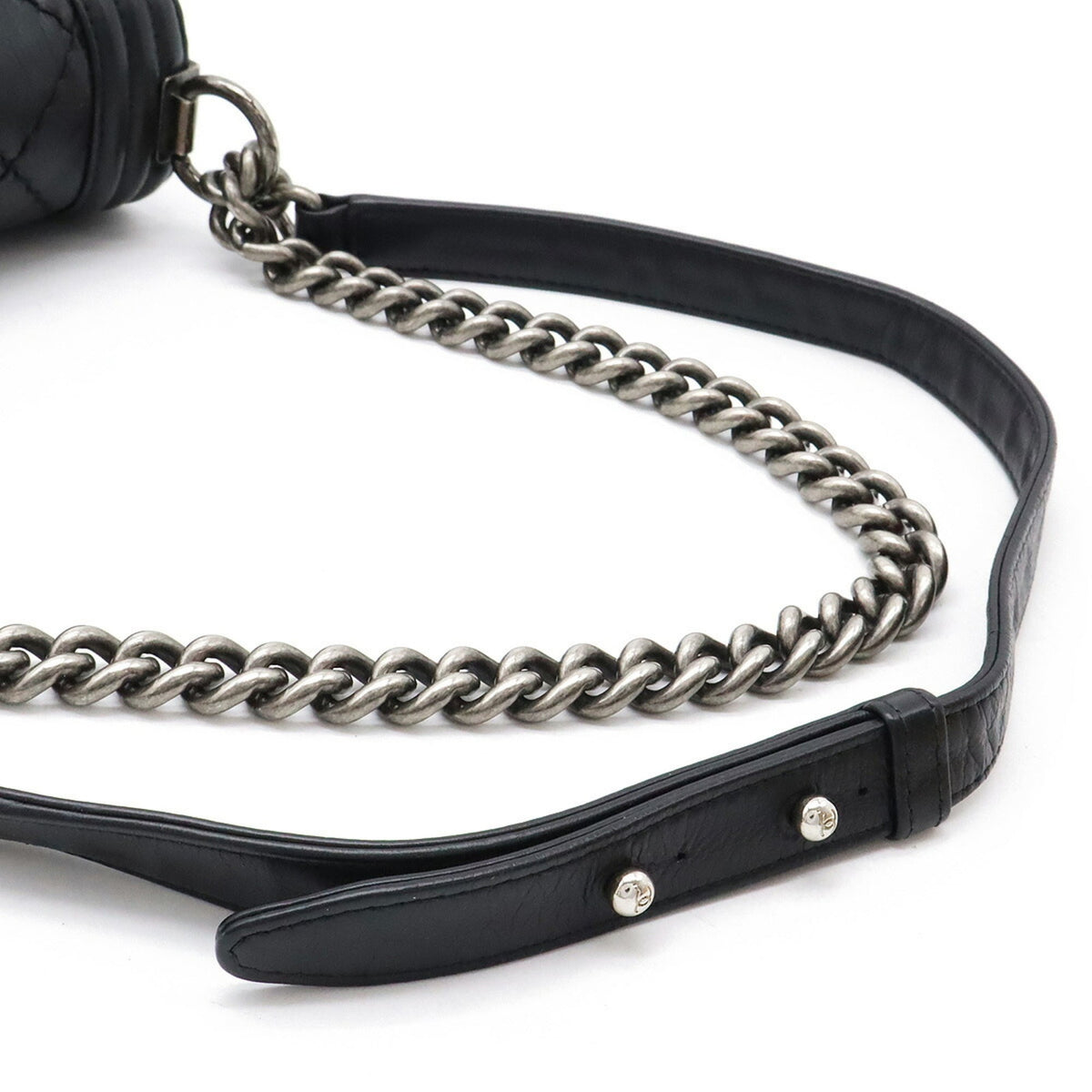 Chanel Wild Stitch Black Leather Shoulder Bag (Pre-Owned)