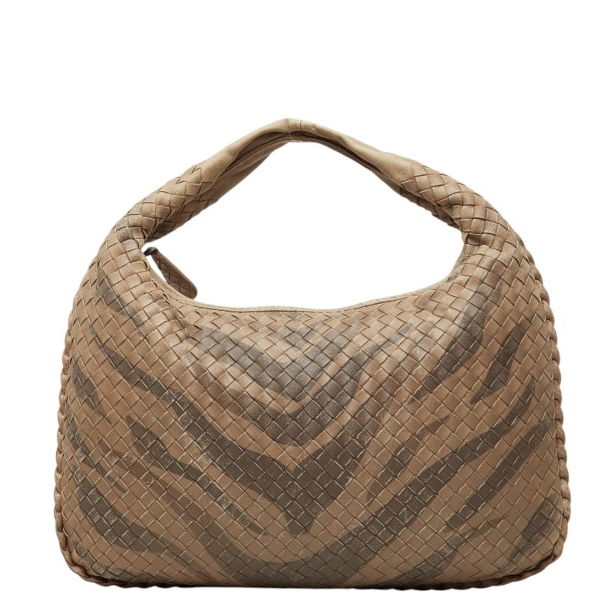 Bottega Veneta Beige Brown Leather Handbag Shoulder Bag (Pre-Owned)