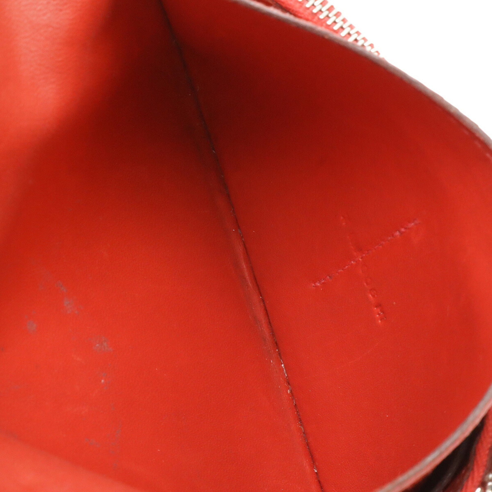 Hermes Red Color Red Brown Togo Leather Coin Purse/Coin Case (Pre-Owned)