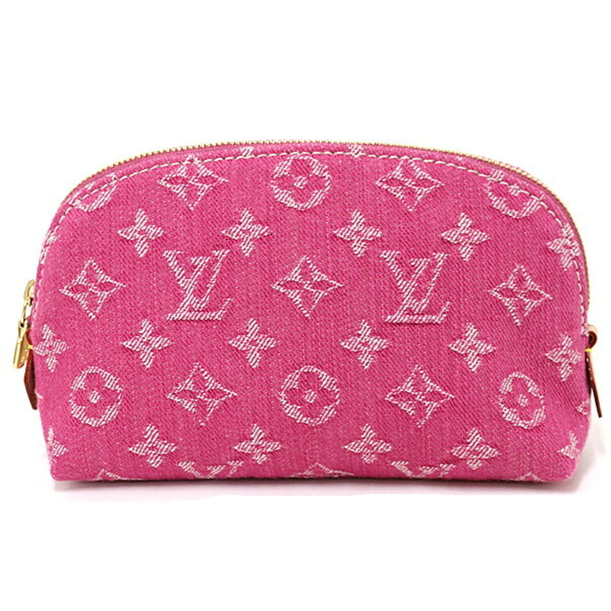 Louis Vuitton Monogram Denim Fuchsia Monogram Denim Pochette Pouch (Pre-Owned)