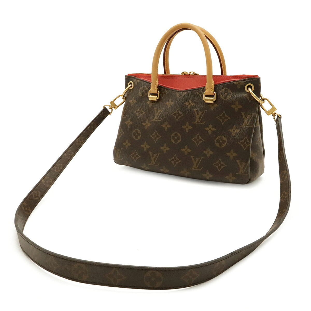 Louis Vuitton Poppy Petal Monogram Canvas Pvc Coated Canvas Leather Handbag Shoulder Bag (Pre-Owned)
