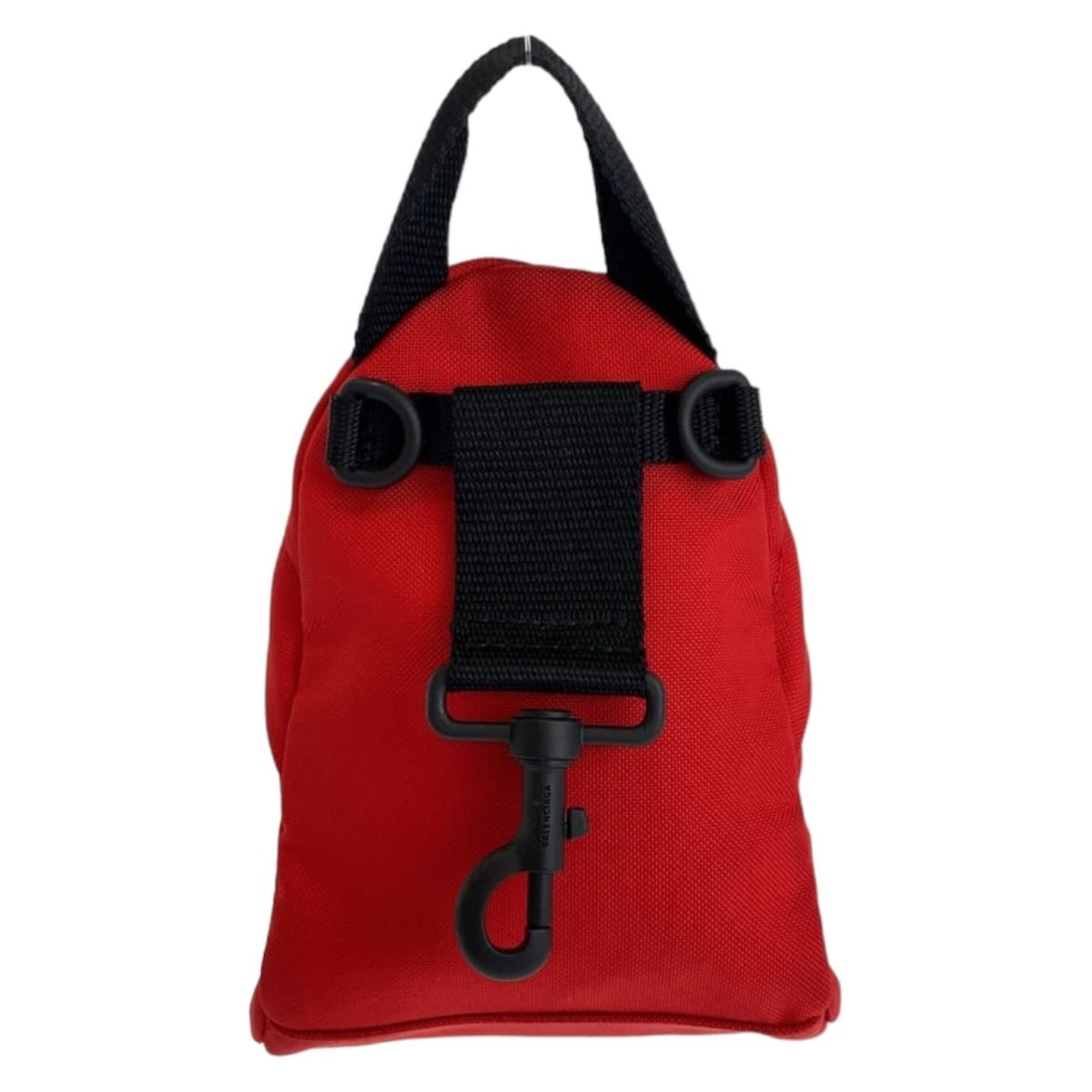 Balenciaga Black Red Color Nylon Pochette Shoulder Bag (Pre-Owned)