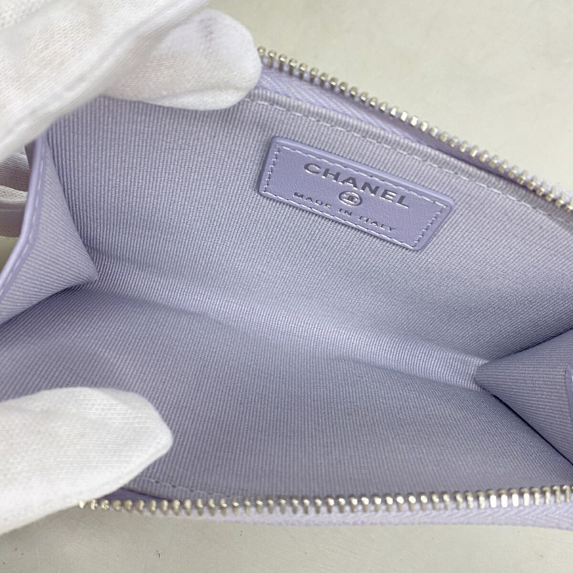 Chanel Light Purple Grained Calfskin Coin Purse/Coin Case (Pre-Owned)