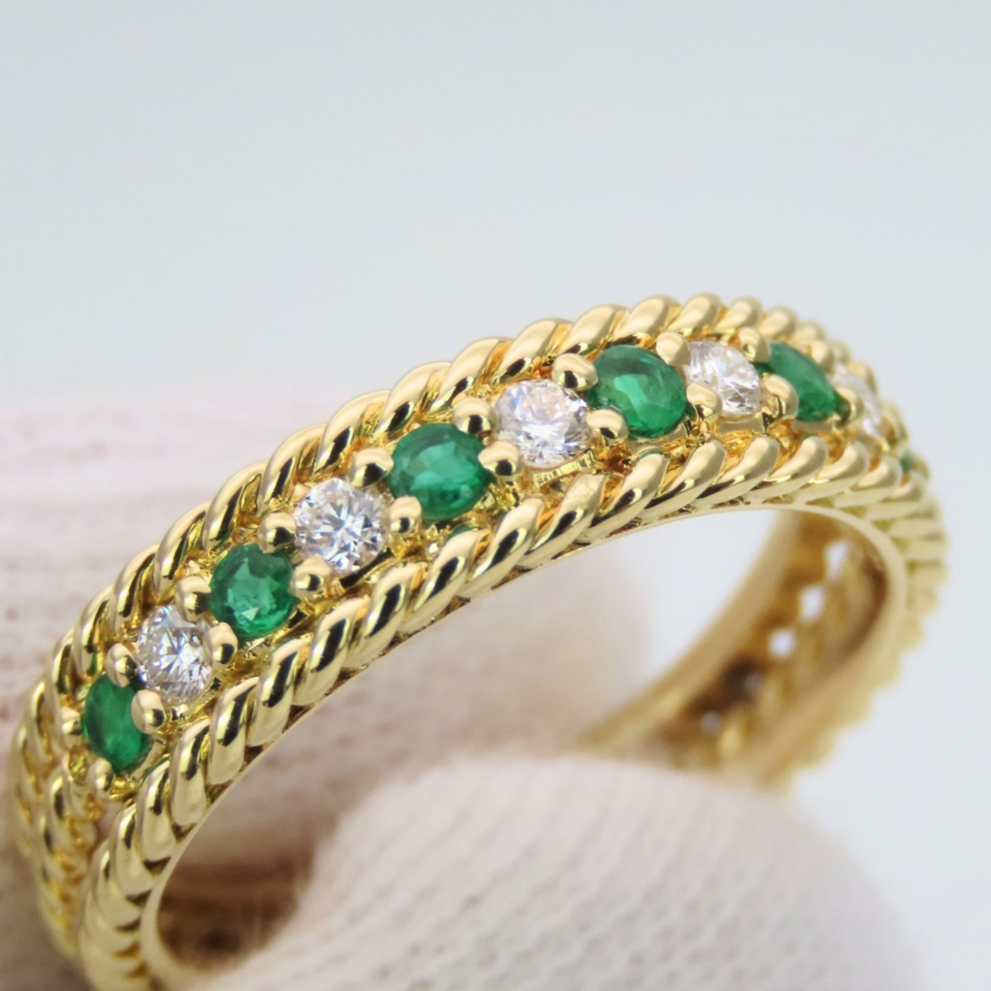 Christian Dior Green Yellow Gold Yellow Gold (18K) Band Ring (Pre-Owned)