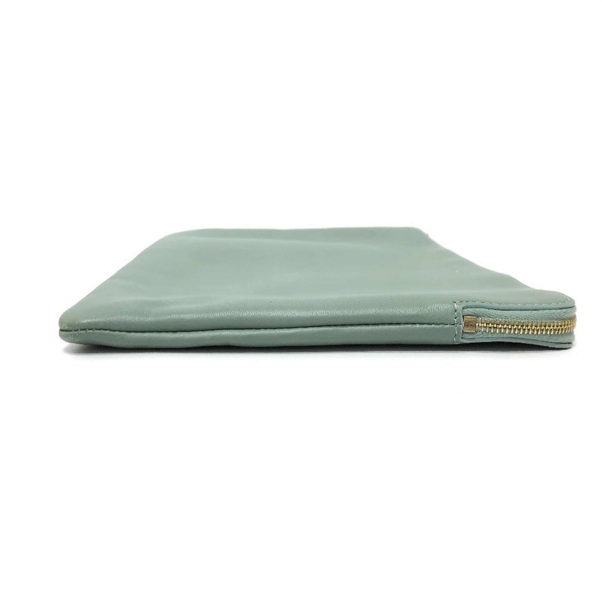 Celine Green Leather Clutch Bag Pouch (Pre-Owned)