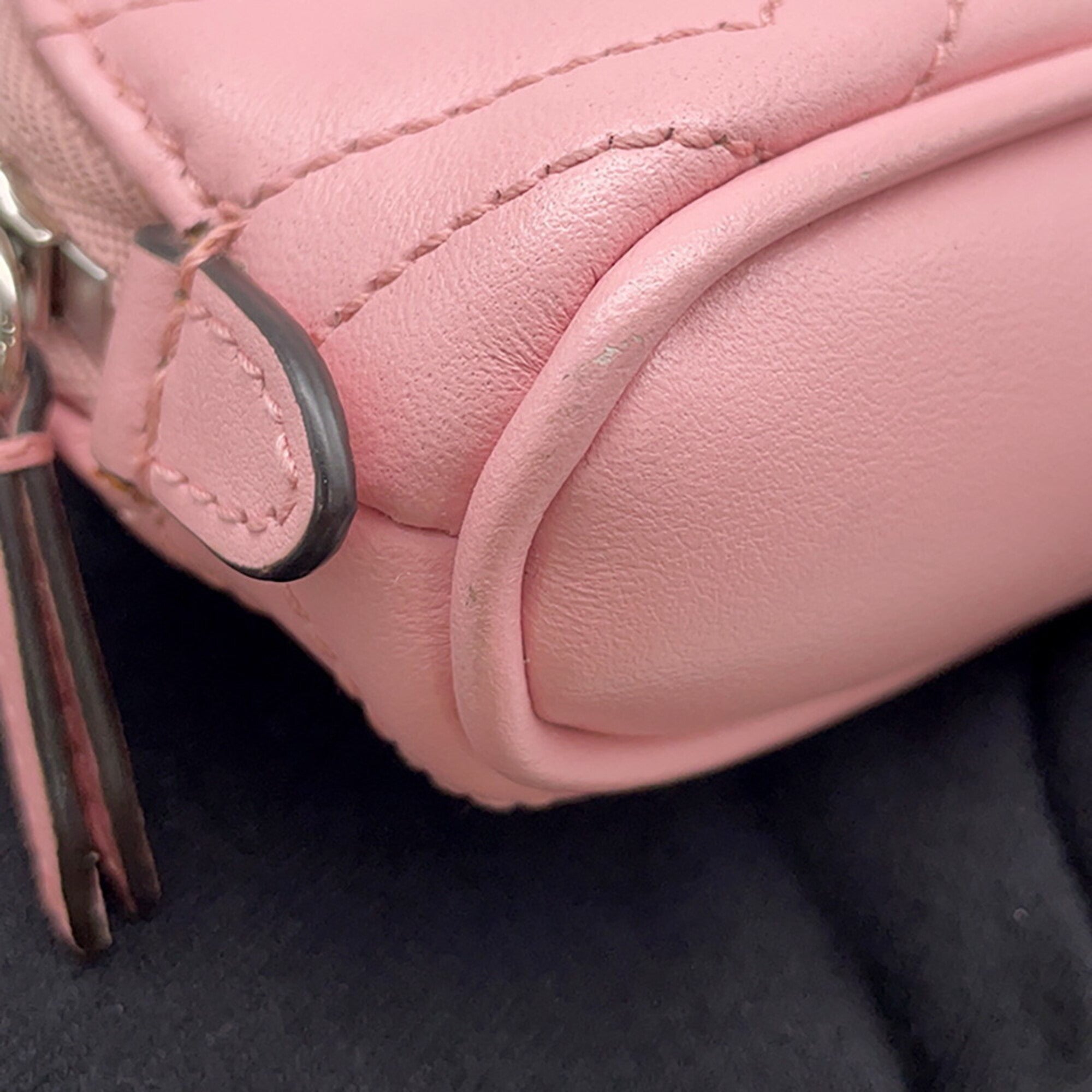 Gucci Gg Marmont Pink Leather Pouch (Pre-Owned)