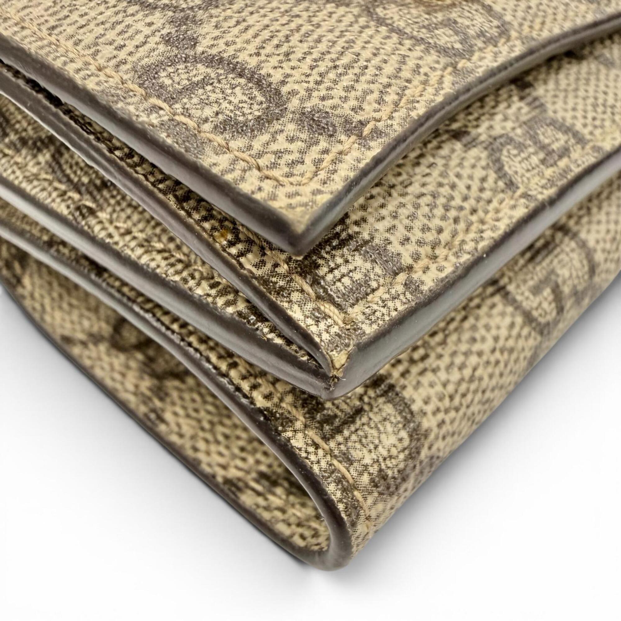 Gucci Beige Brown Gg Supreme Wallet (Tri-Fold) (Pre-Owned)