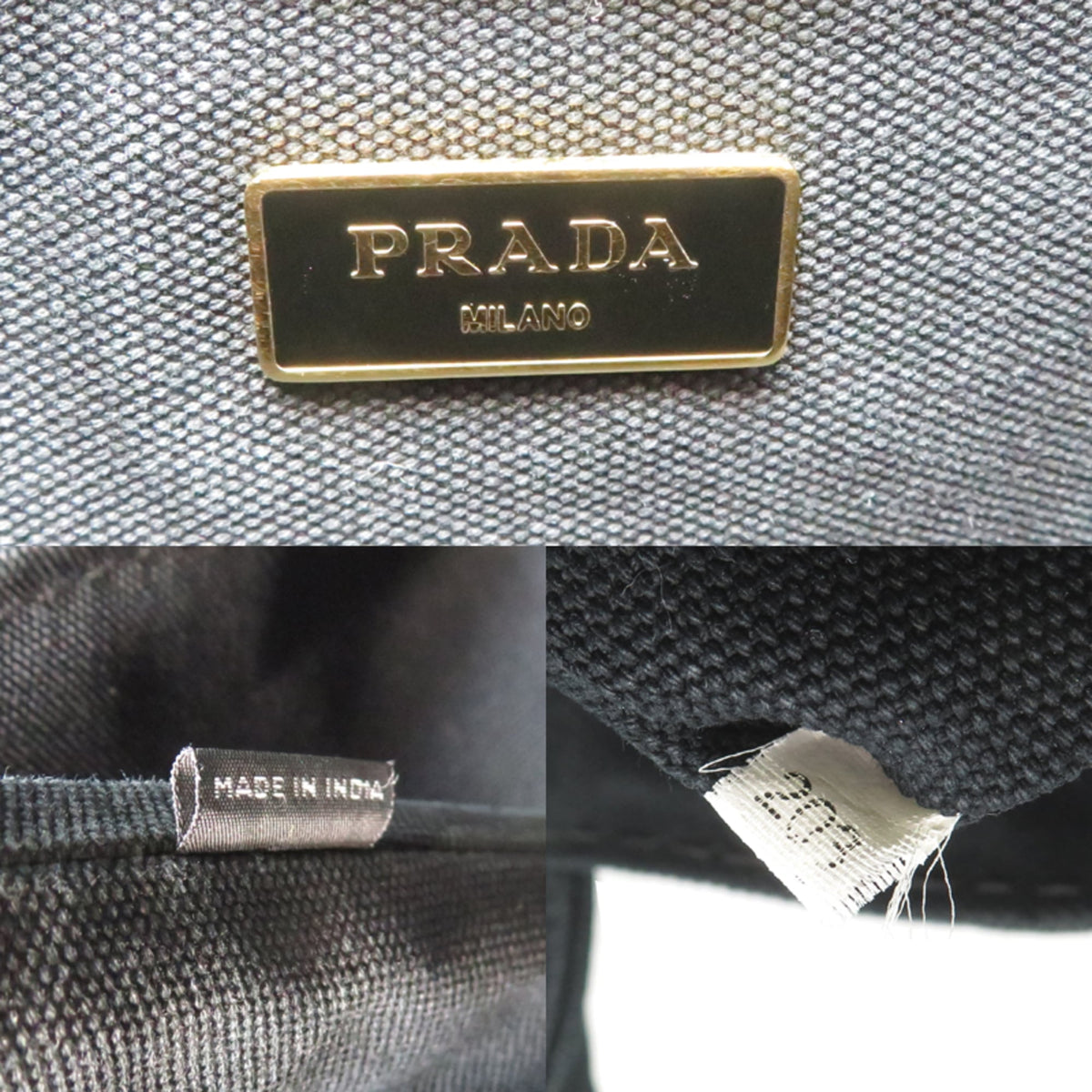 Prada Black Canvas Tote Bag (Pre-Owned)