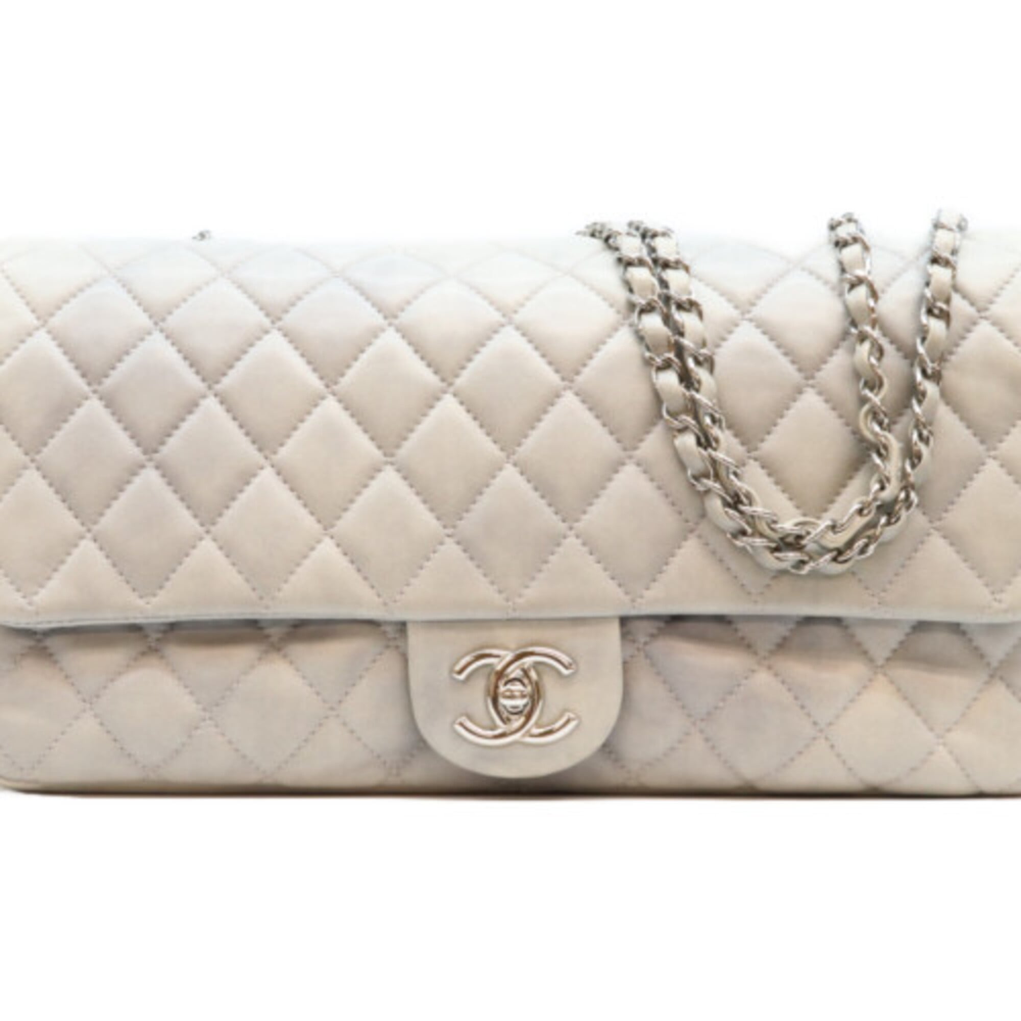 Chanel Gray Leather Shoulder Bag (Pre-Owned)
