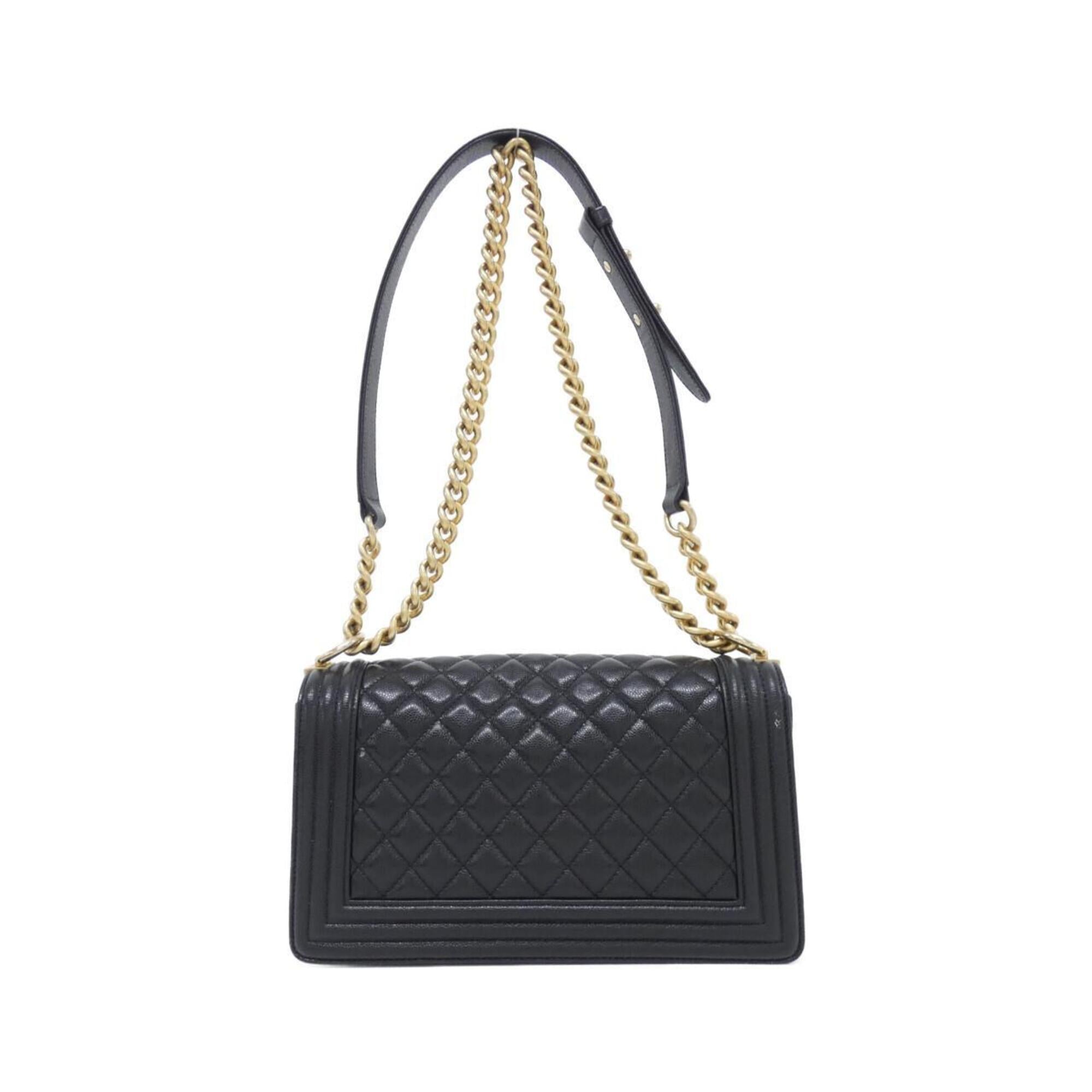 Chanel Black Grained Calfskin Shoulder Bag (Pre-Owned)