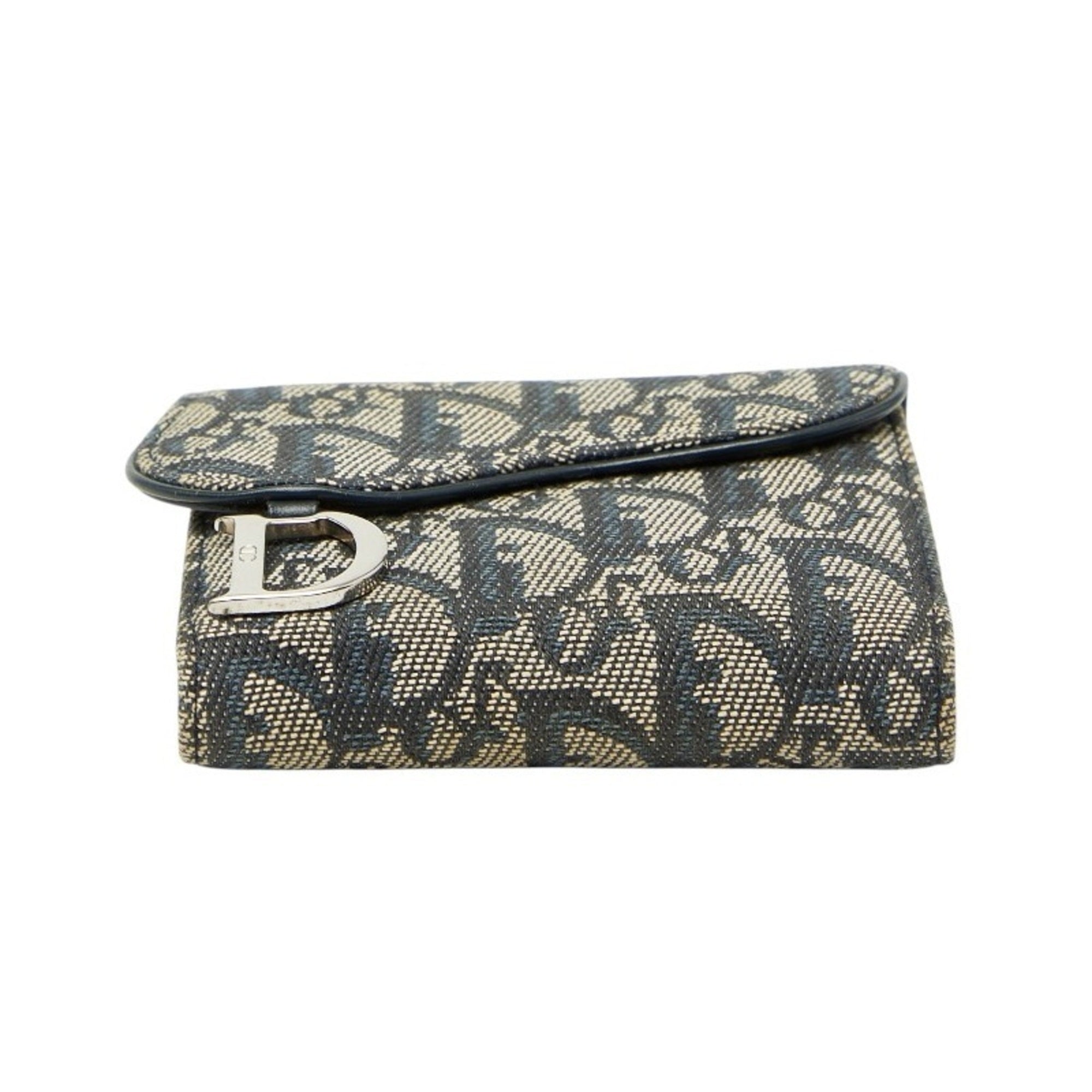 Christian Dior Navy Canvas Wallet (Bi-Fold) (Pre-Owned)