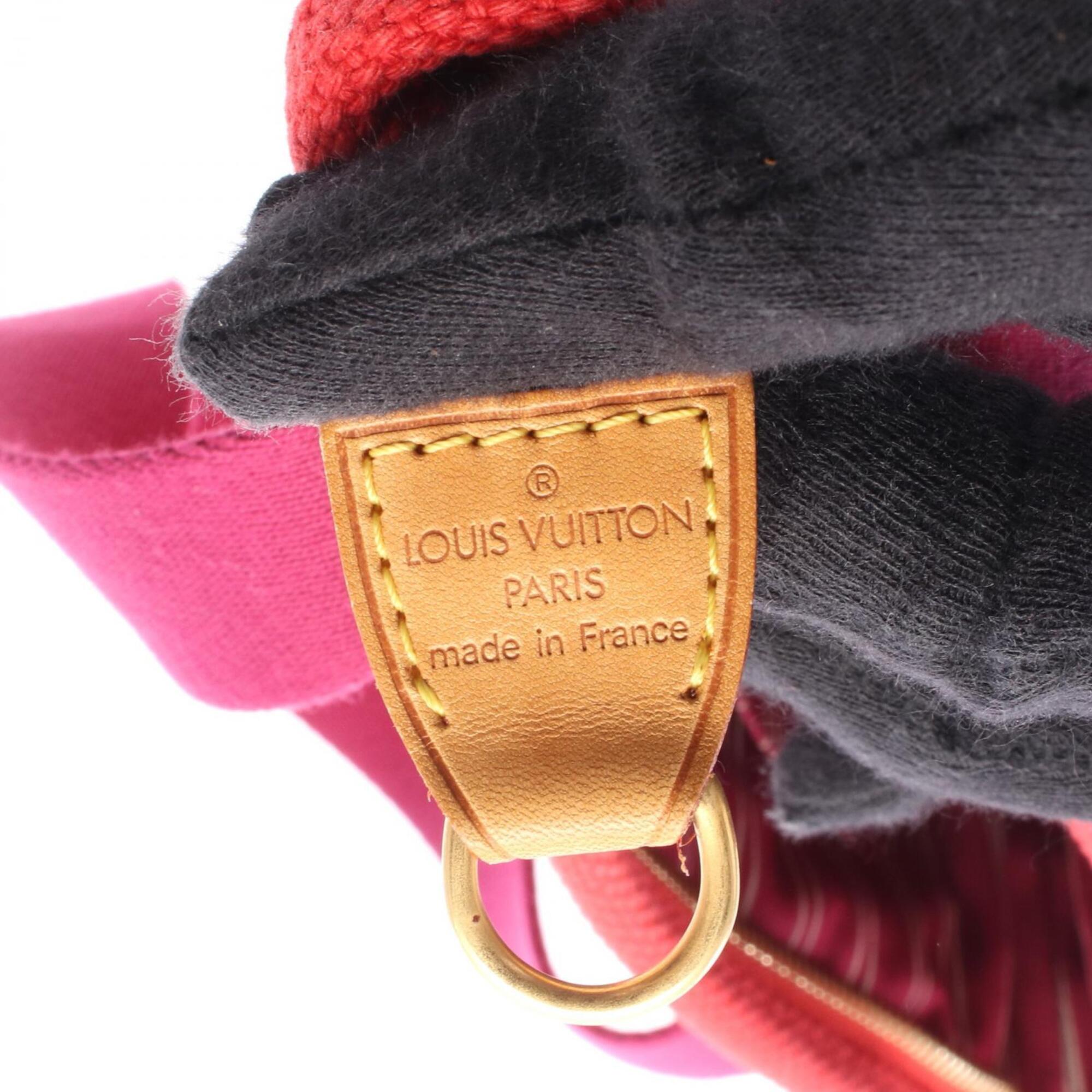 Louis Vuitton Purple Red Color Canvas Leather Handbag Tote Bag (Pre-Owned)