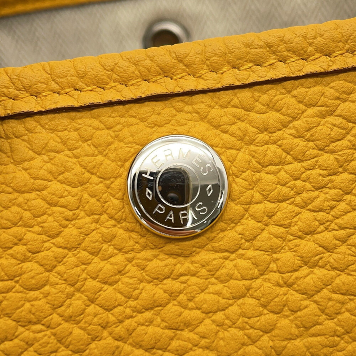 Hermes Garden Jaune Country Leather Handbag Tote Bag (Pre-Owned)