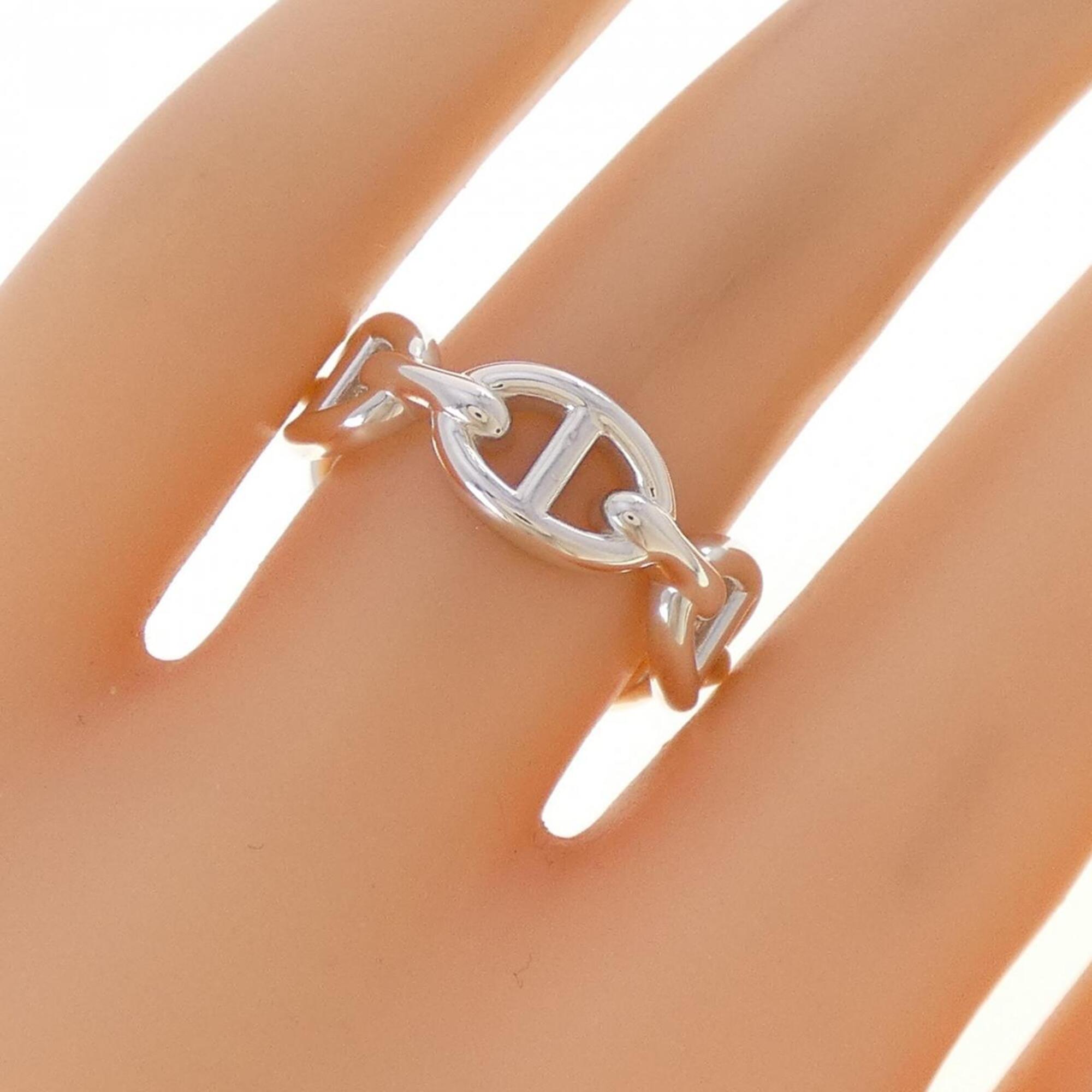 Hermes Silver 925 Band Ring (Pre-Owned)