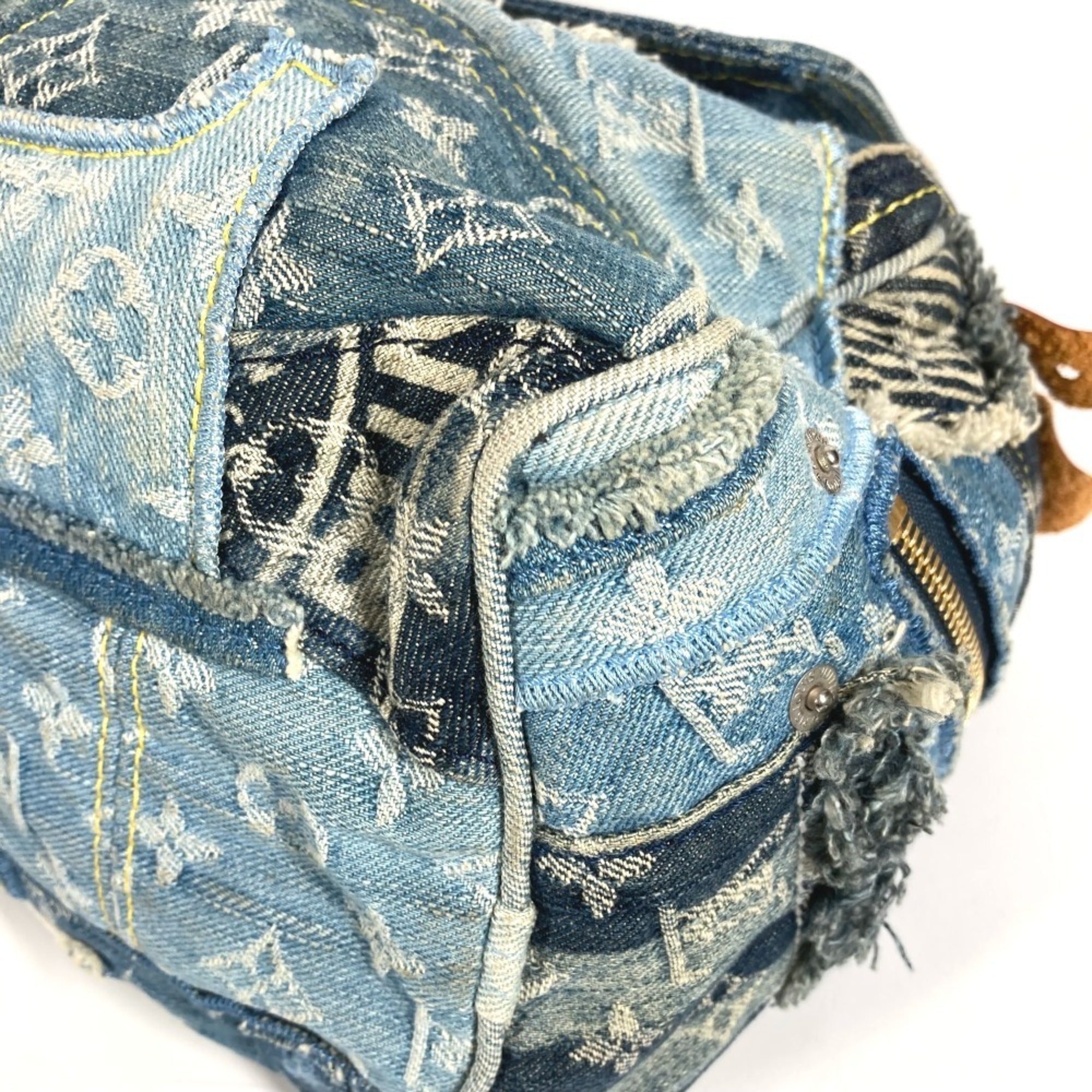 Louis Vuitton Blue Monogram Denim Canvas Boston Bag Handbag (Pre-Owned)