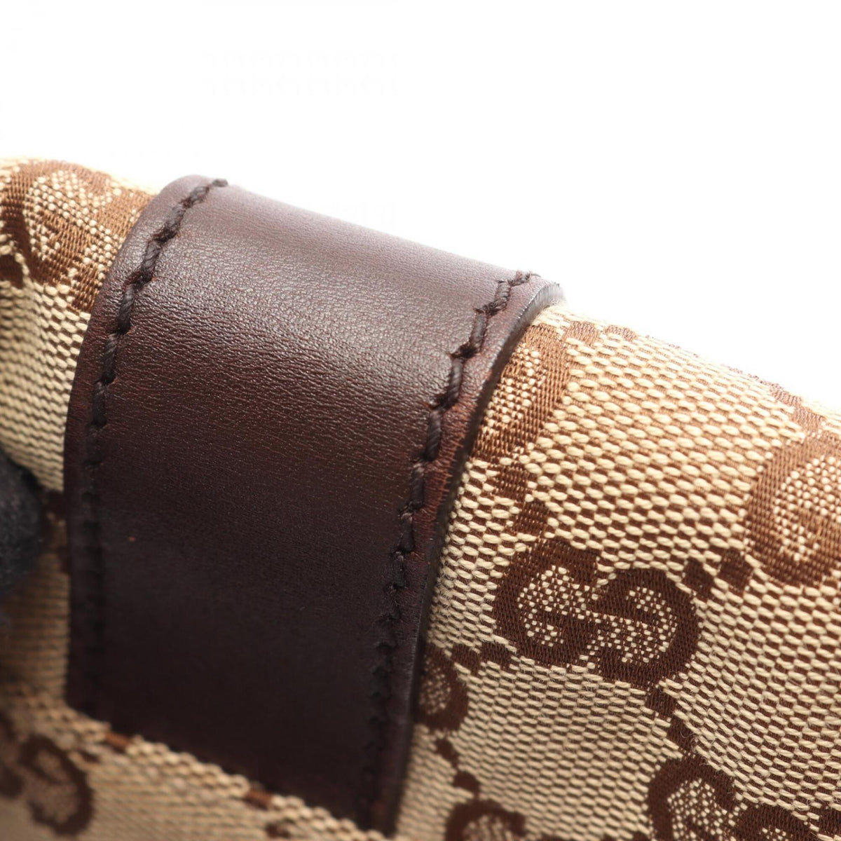 Gucci Beige Brown Gg Canvas Leather Fanny Pack Handbag (Pre-Owned)