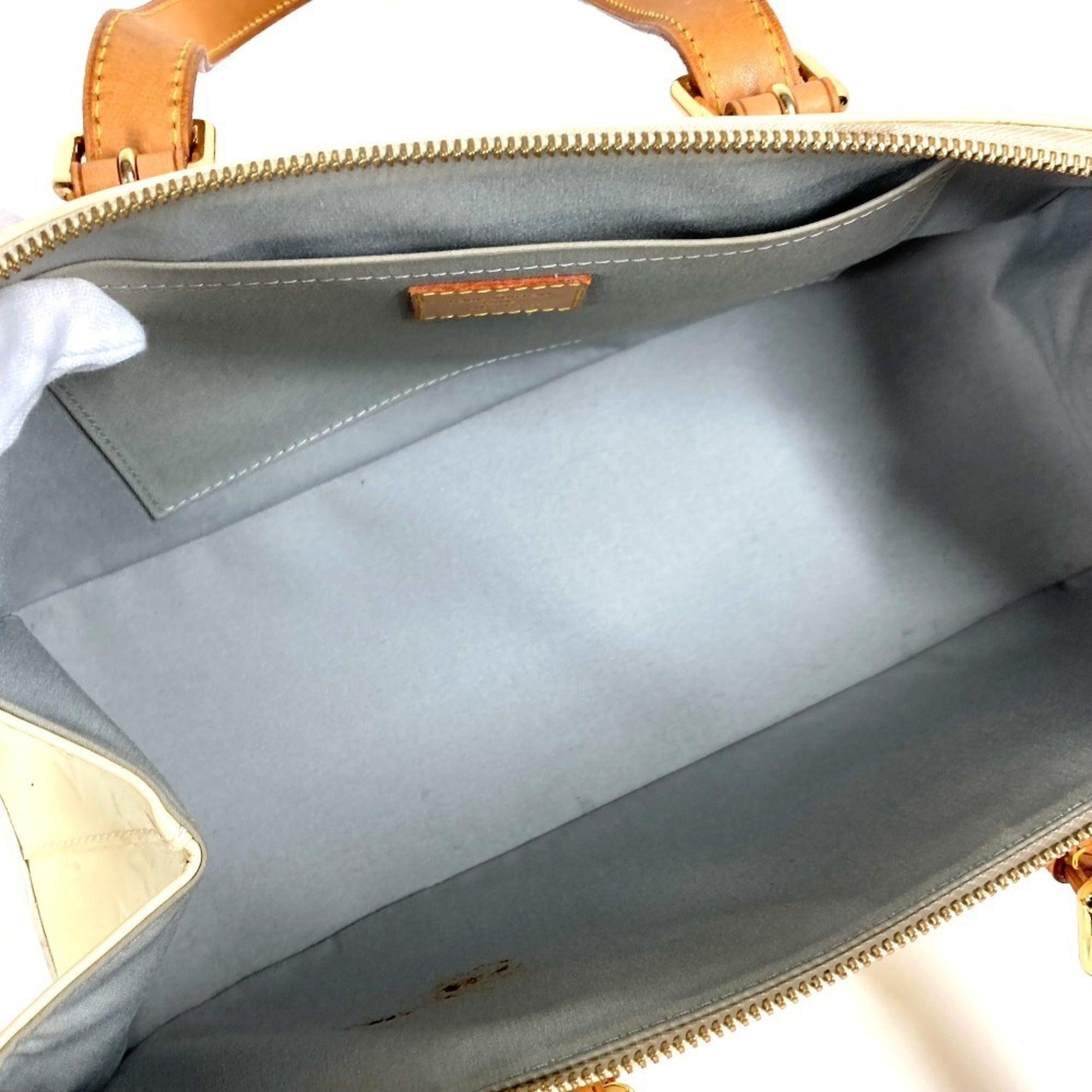 Louis Vuitton Pearl White Monogram Vernis Handbag Shoulder Bag Tote Bag (Pre-Owned)