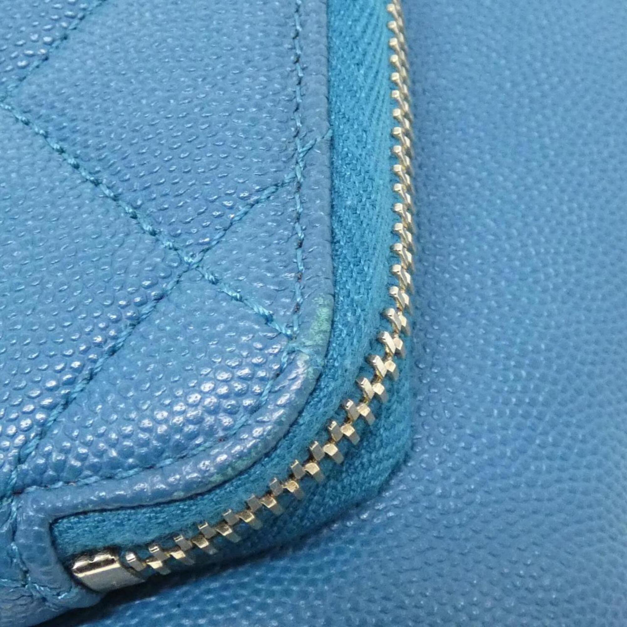 Chanel Blue Grained Calfskin Backpack (Pre-Owned)