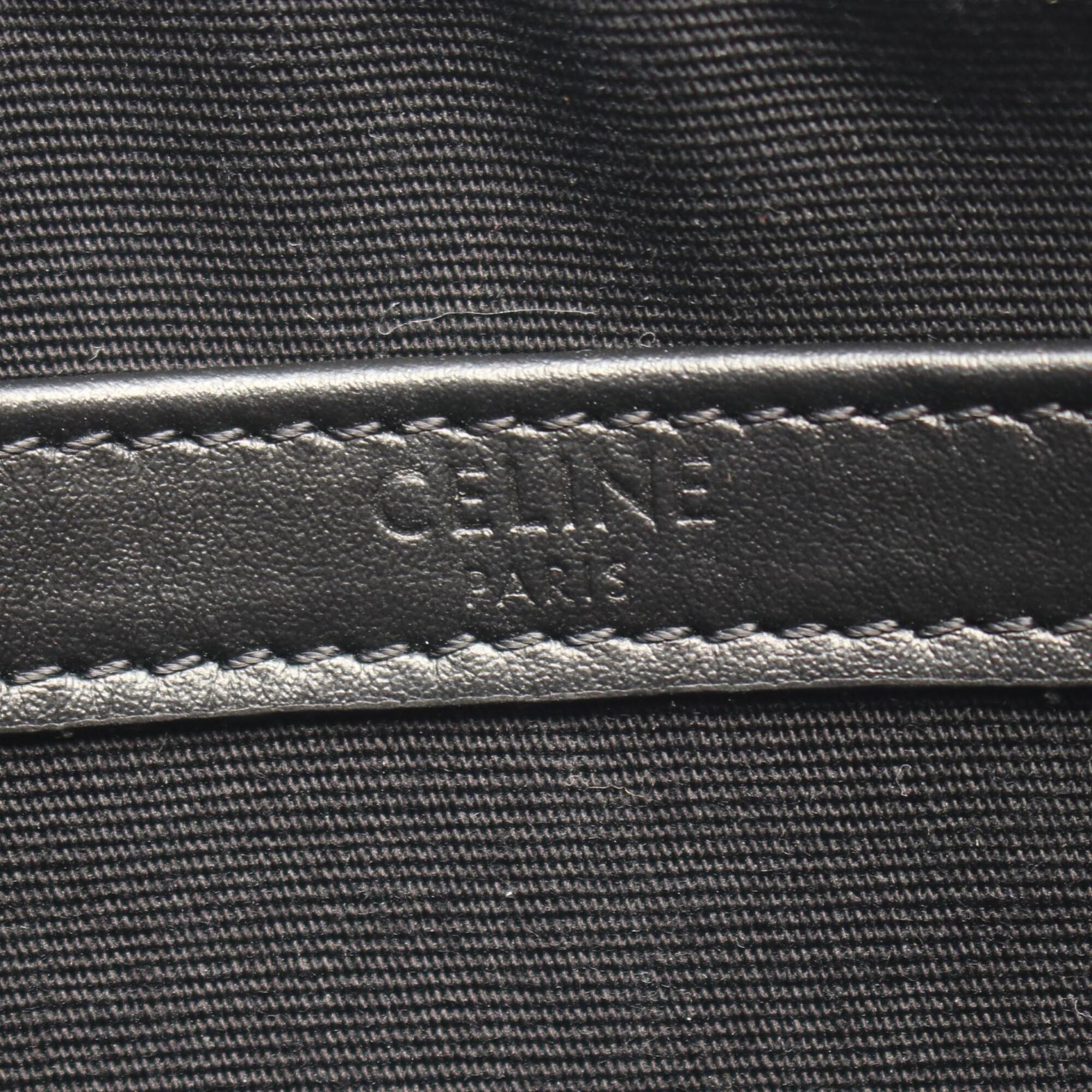 Celine Black Brown White Pvc Coated Canvas Leather Messenger Bag Shoulder Bag (Pre-Owned)