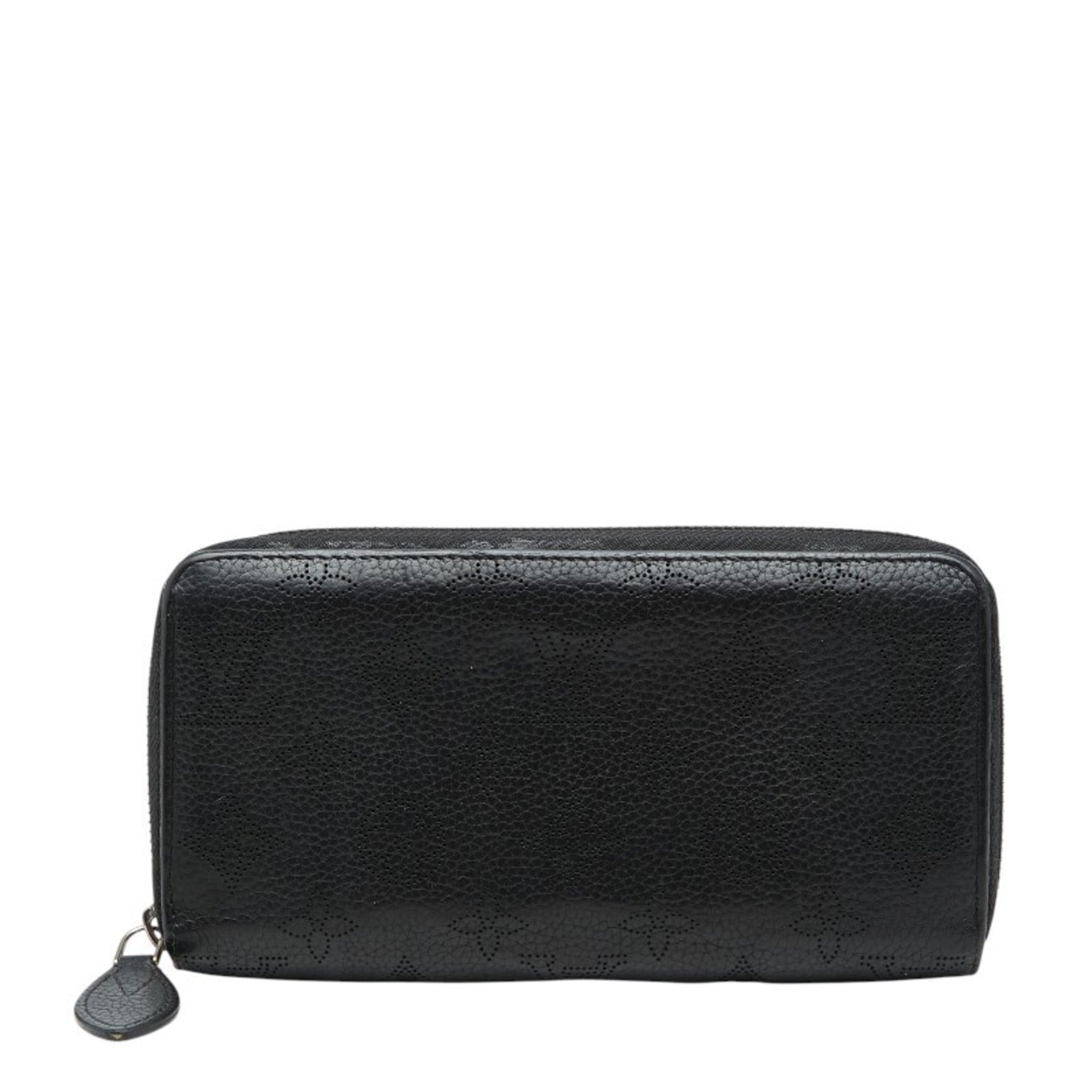 Louis Vuitton Black Noir Leather Long Wallet (Bi-Fold) (Pre-Owned)