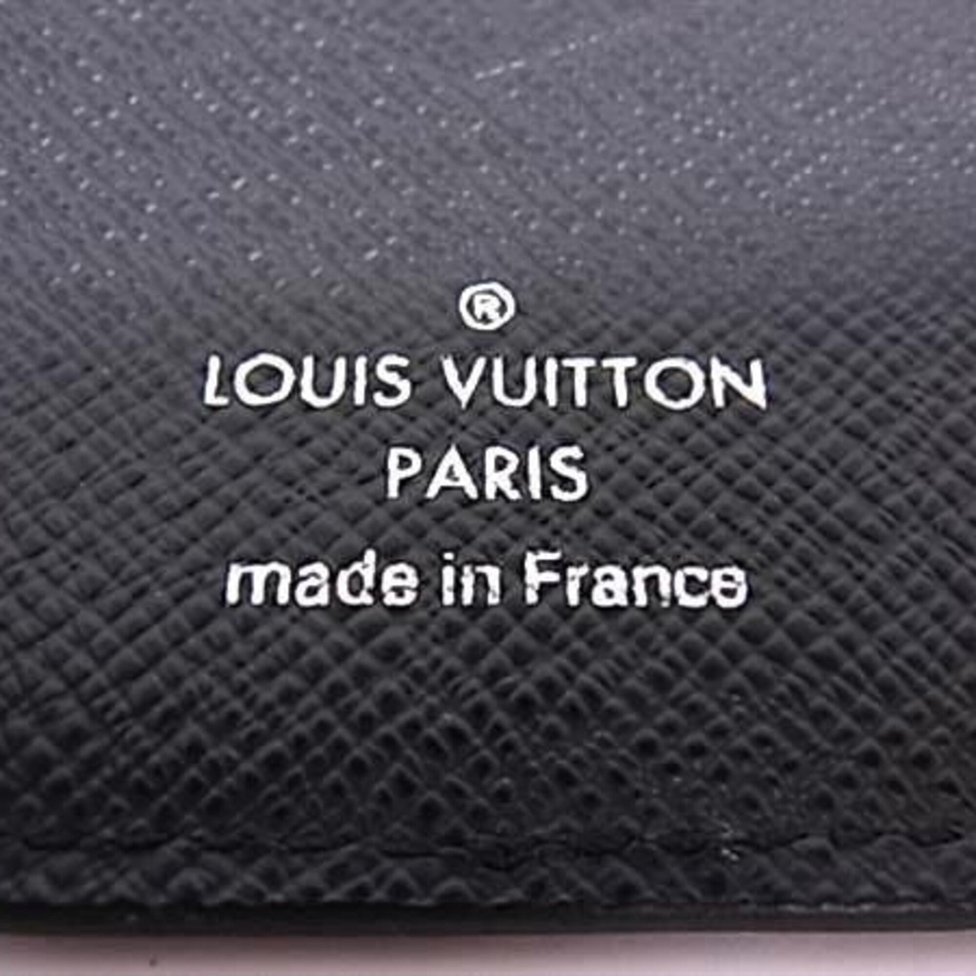 Louis Vuitton Black Noir Taiga Leather Wallet (Bi-Fold) (Pre-Owned)