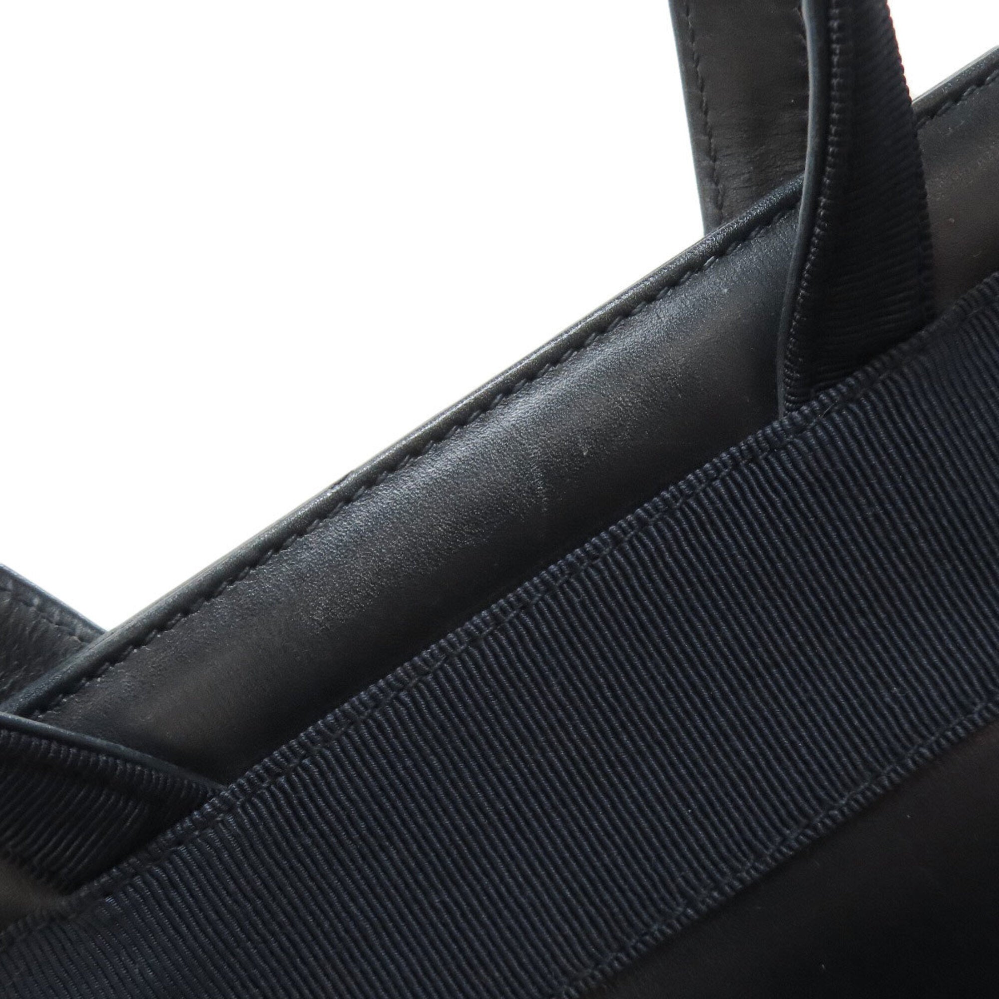 Salvatore Ferragamo Black Navy Leather Handbag (Pre-Owned)