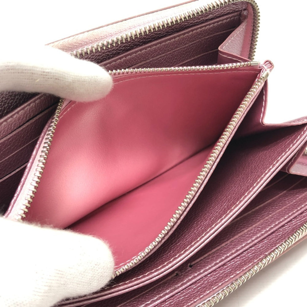 Louis Vuitton Metallic Pink Leather Long Wallet (Bi-Fold) (Pre-Owned)