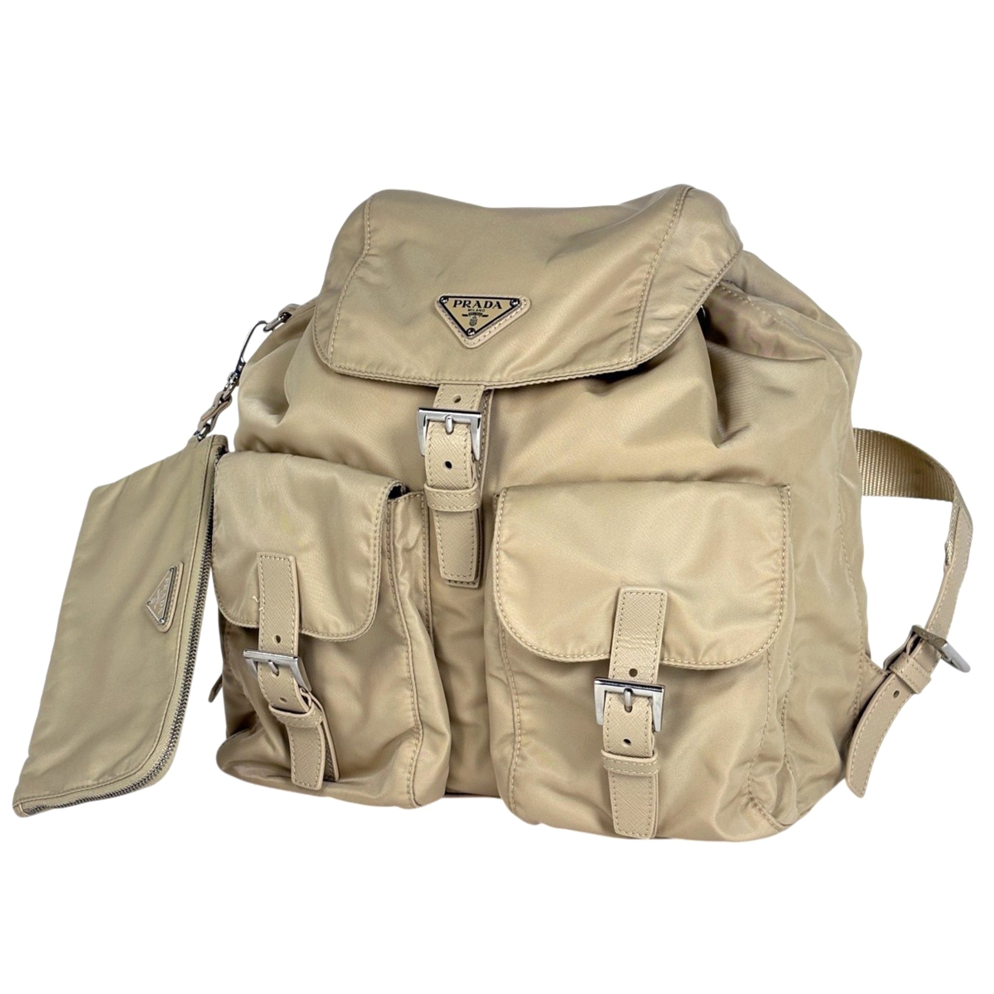 Prada Beige Nylon Backpack (Pre-Owned)