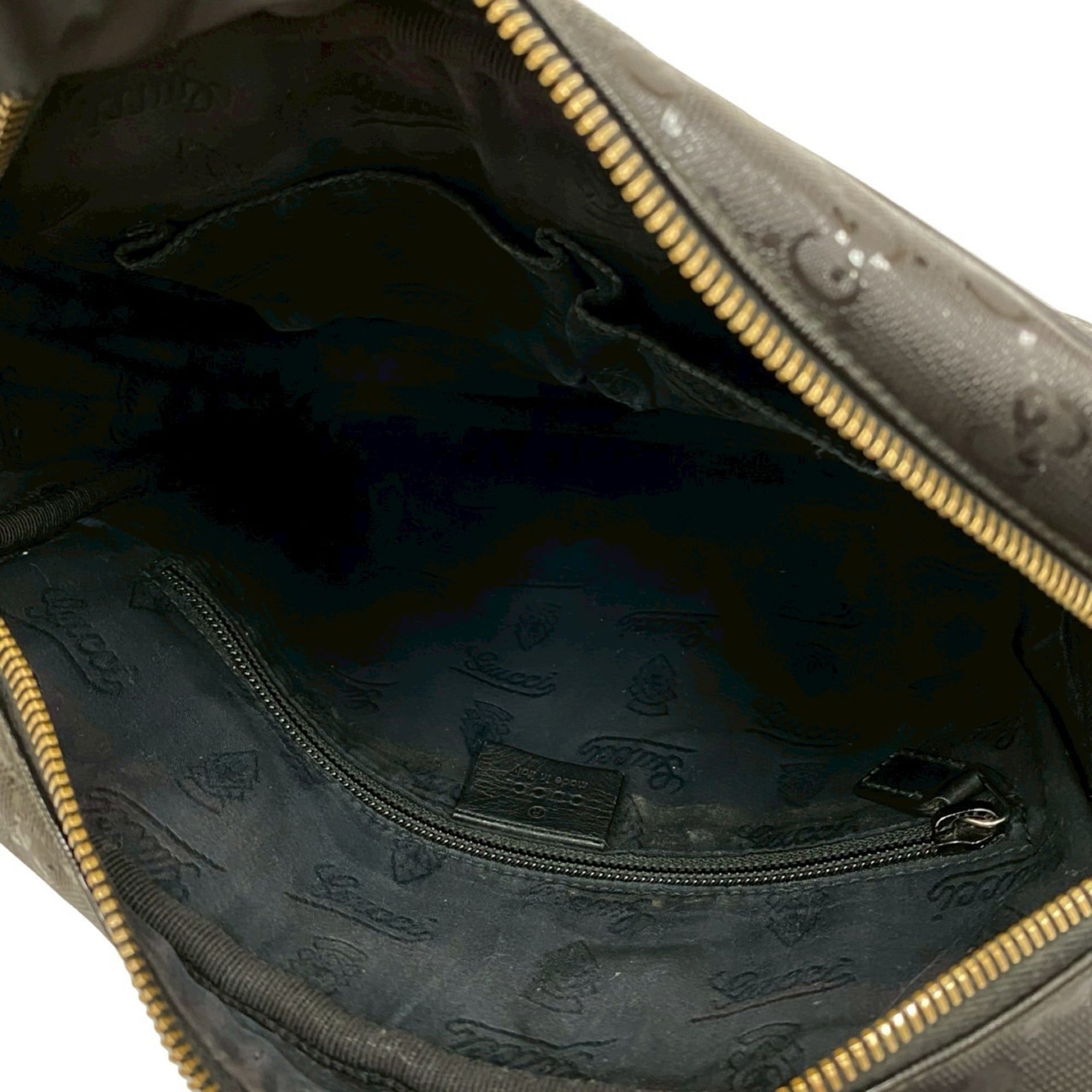 Gucci Black Leather Pvc Messenger Bag Pochette Shoulder Bag (Pre-Owned)