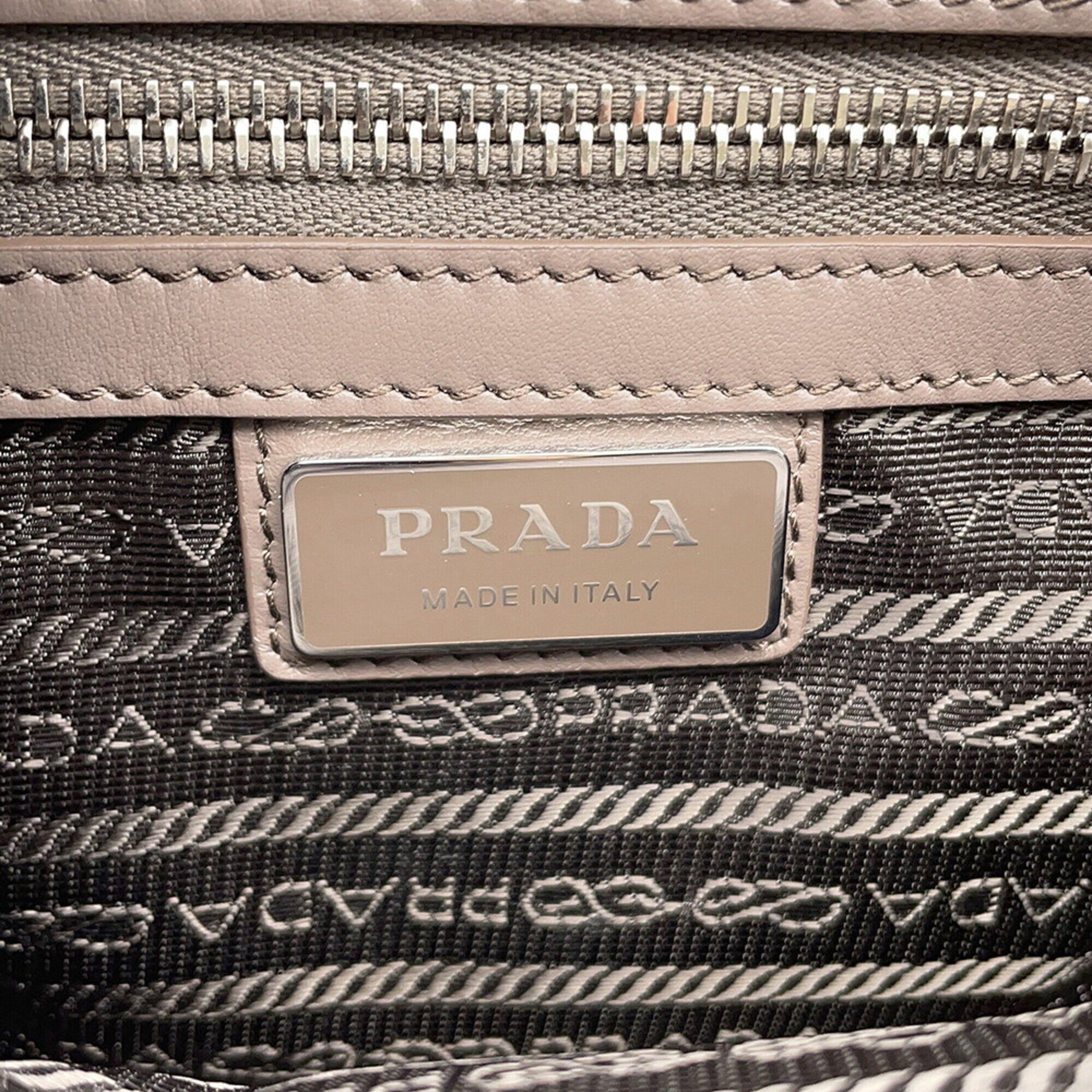 Prada Grayish Leather Shoulder Bag Sling Bag (Pre-Owned)