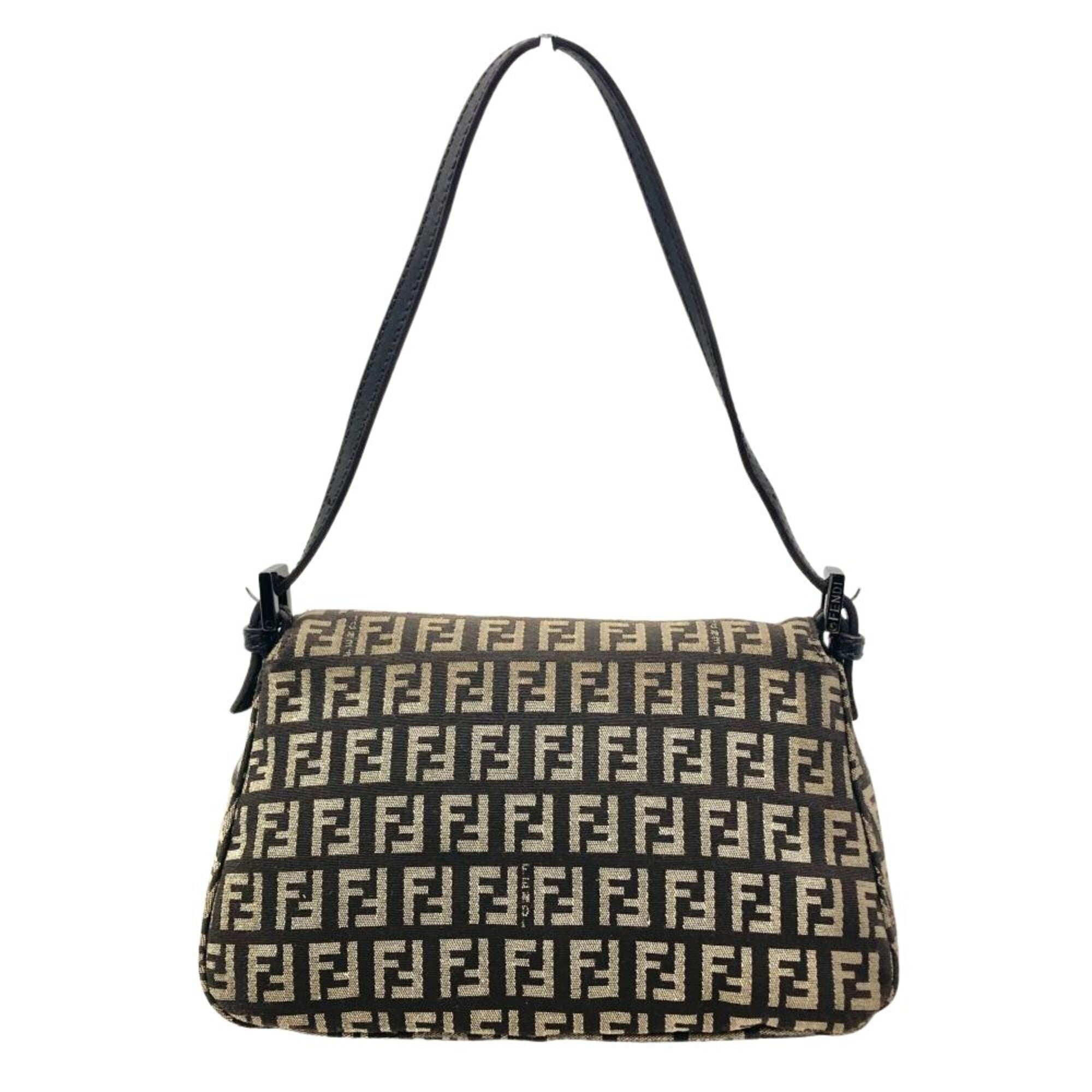 Fendi Brown Jacquard Leather Shoulder Bag (Pre-Owned)