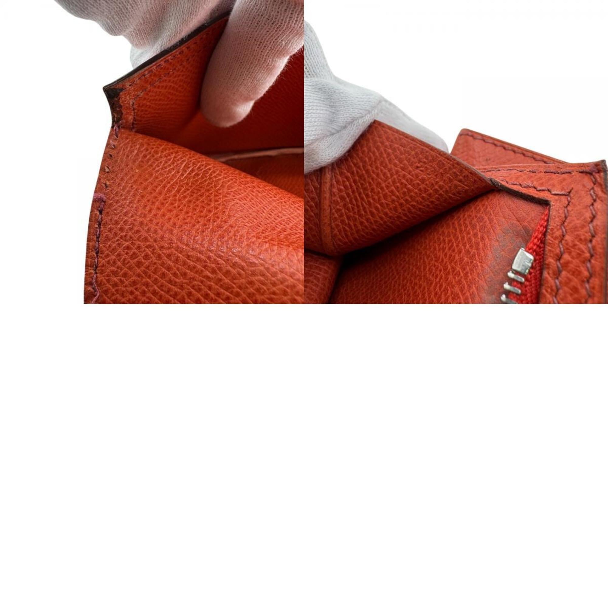 Hermes Orange Epsom Leather Long Wallet (Bi-Fold) (Pre-Owned)