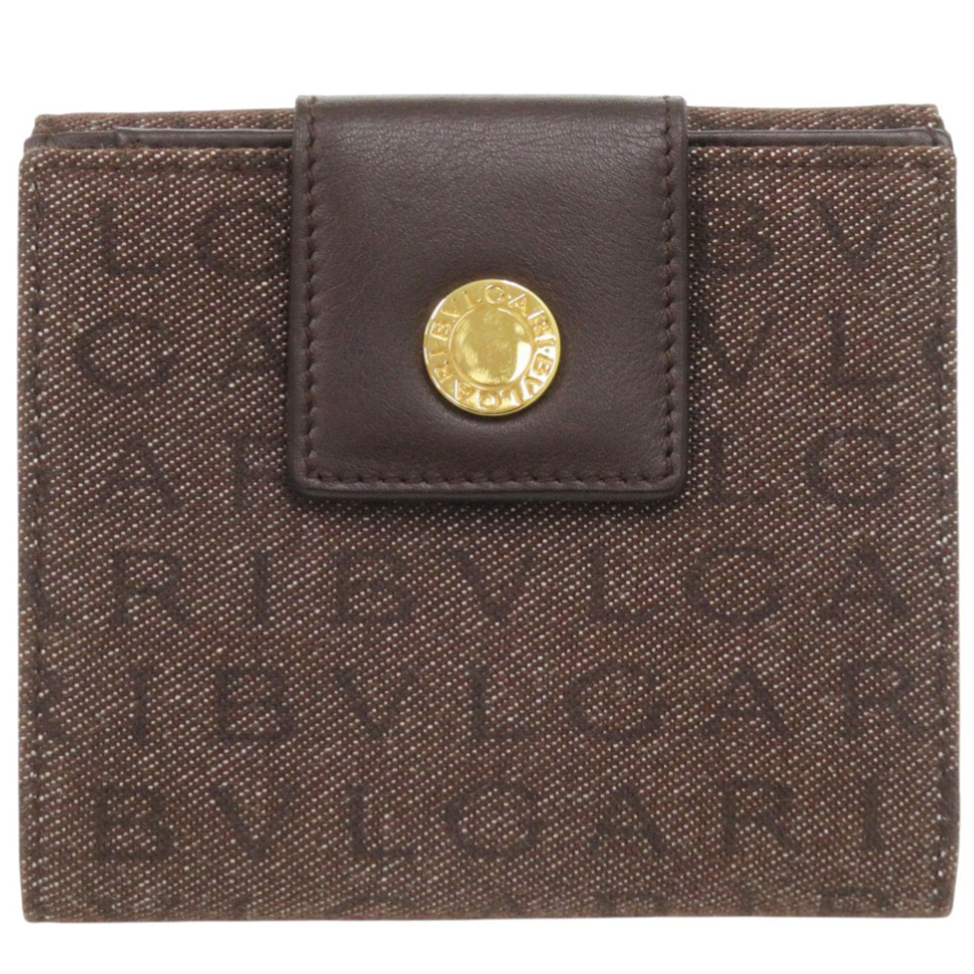 Bvlgari Brown Denim Leather Wallet (Bi-Fold) (Pre-Owned)