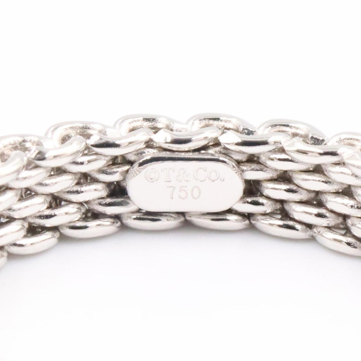 Tiffany Silver White Gold (18K) Band Ring (Pre-Owned)
