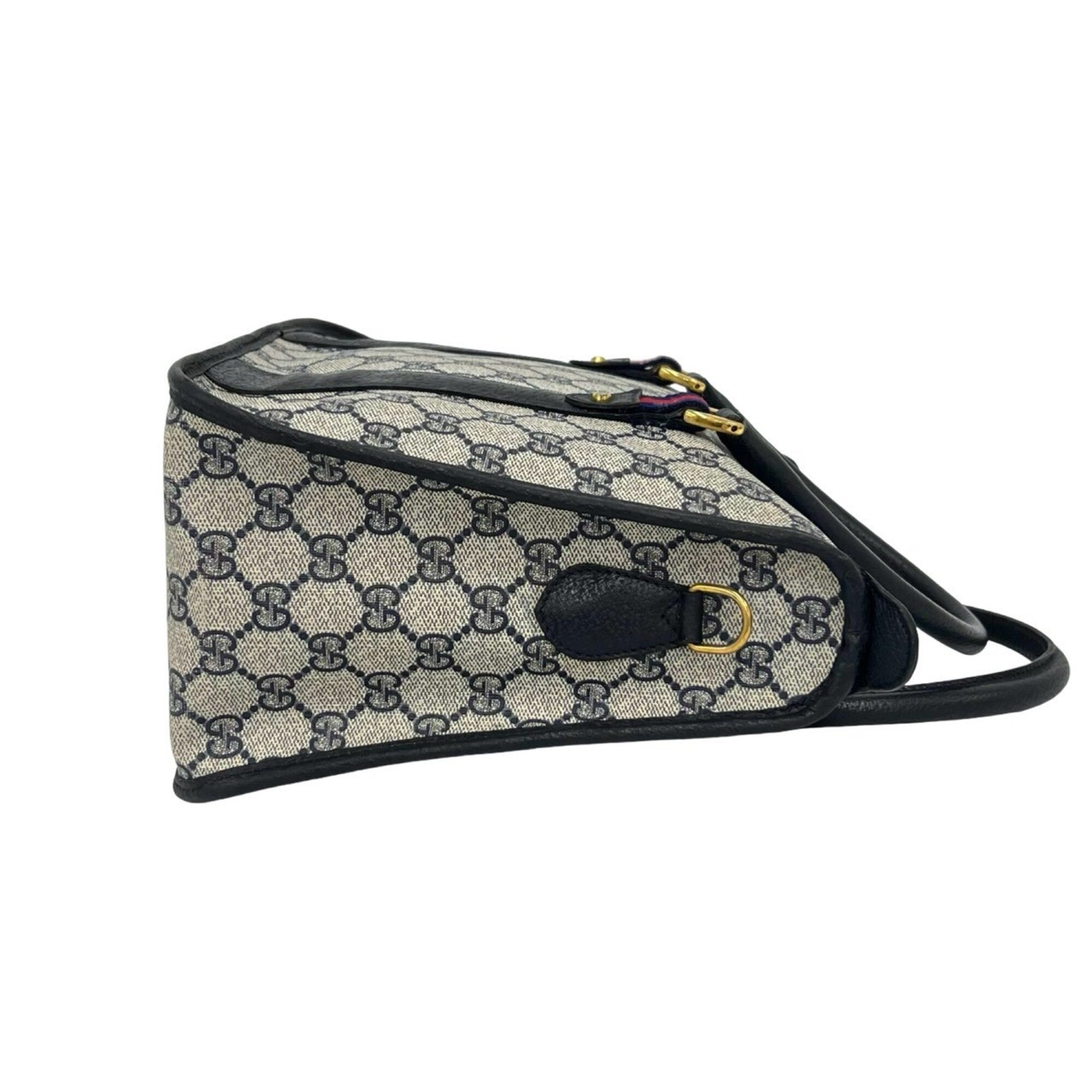 Gucci Navy Red Color Pvc Leather Handbag Shoulder Bag (Pre-Owned)