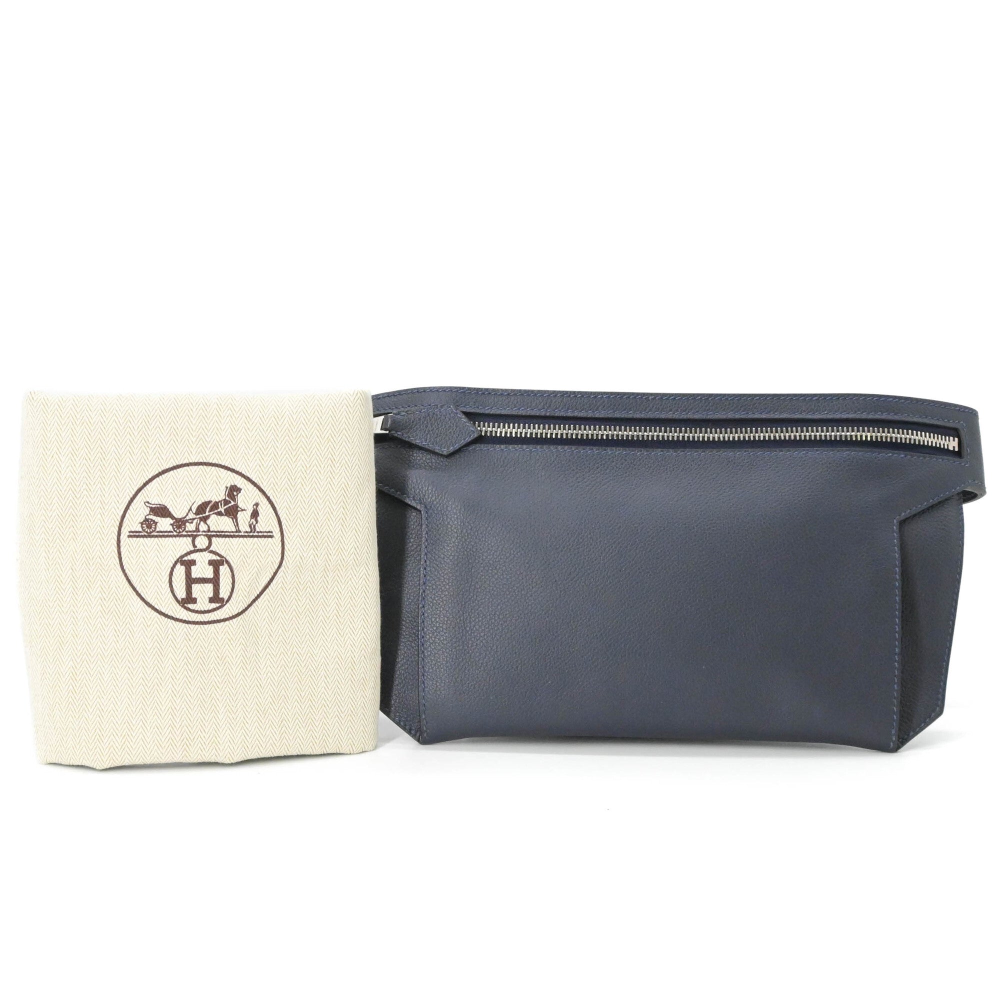 Hermes Navy Evercalf Leather Sling Bag (Pre-Owned)
