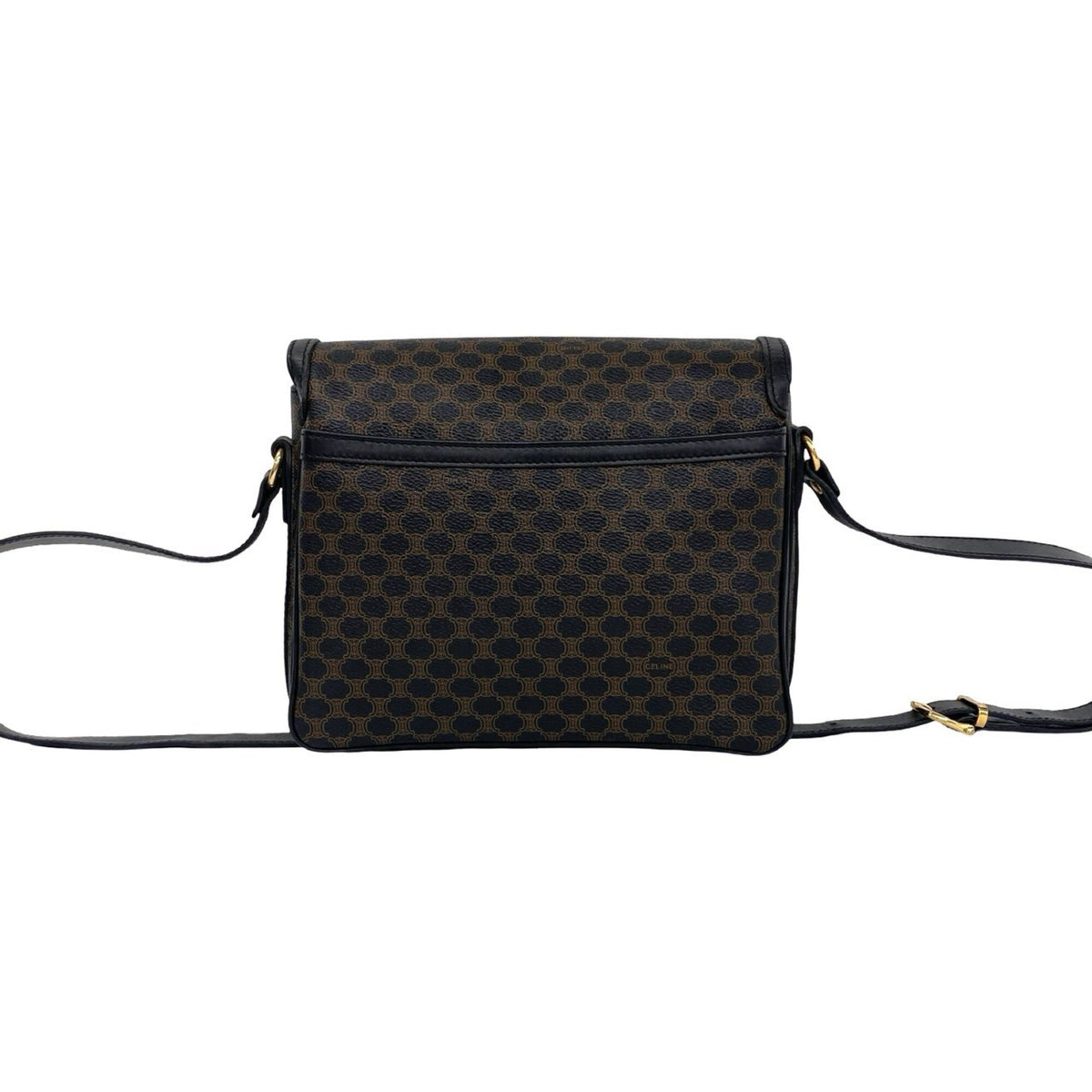 Celine Black Brown Leather Pvc Pochette Shoulder Bag (Pre-Owned)
