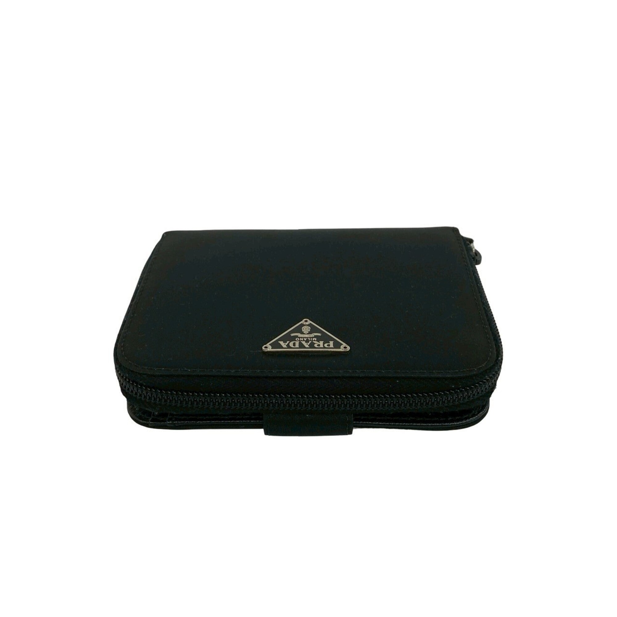 Prada Black Leather Nylon Wallet (Bi-Fold) (Pre-Owned)