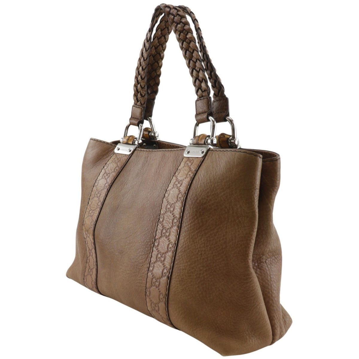 Gucci Brown Leather Tote Bag (Pre-Owned)