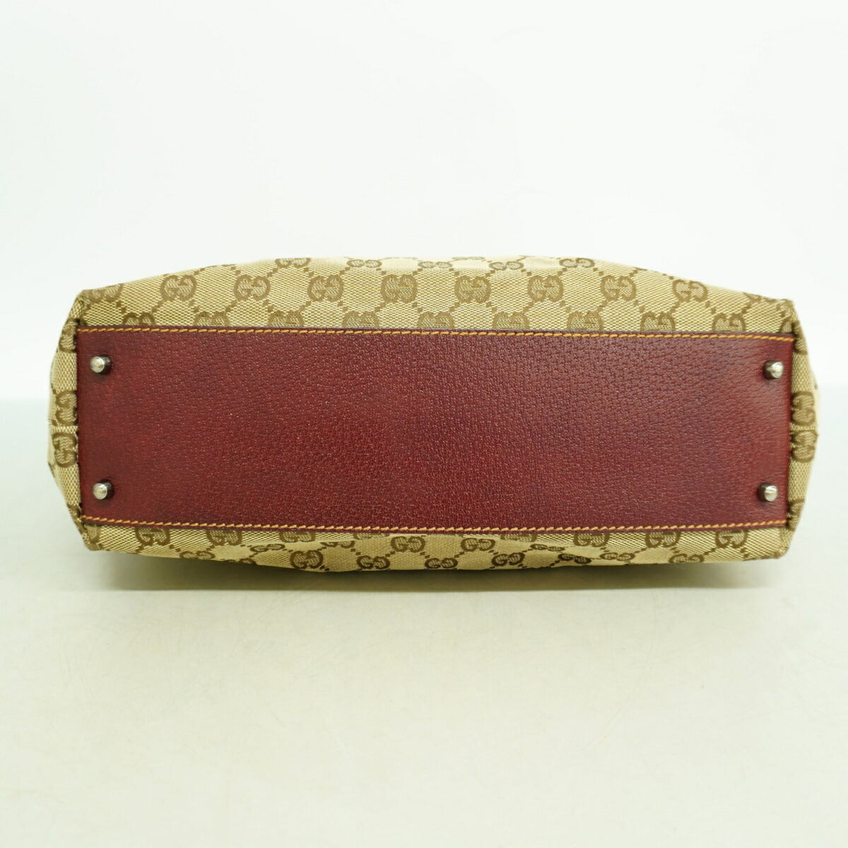 Gucci Beige Bordeaux Canvas Handbag (Pre-Owned)
